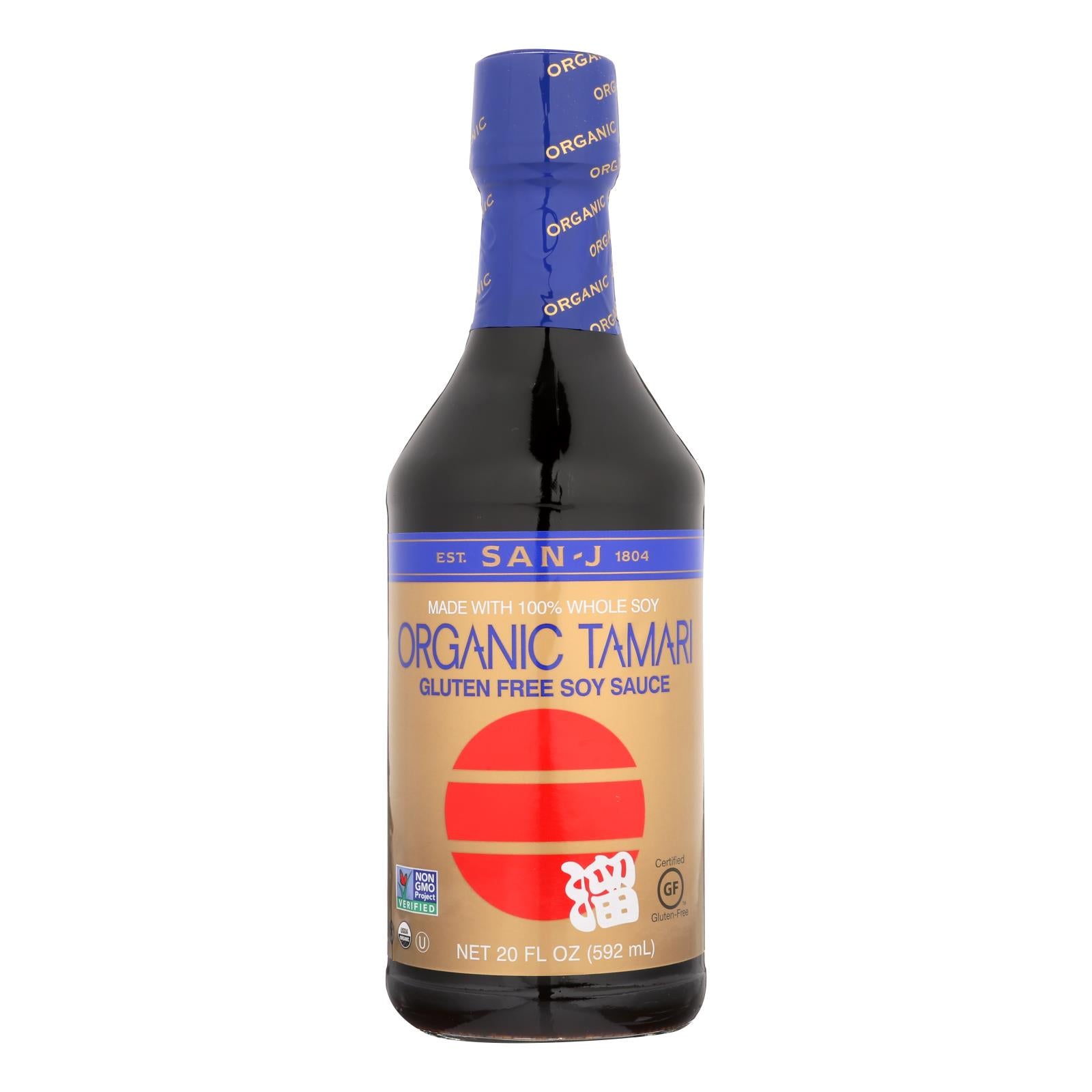San - J Tamari Soy Sauce - Organic - Case Of 6 - 20 Fl Oz. - GreatEagleInc