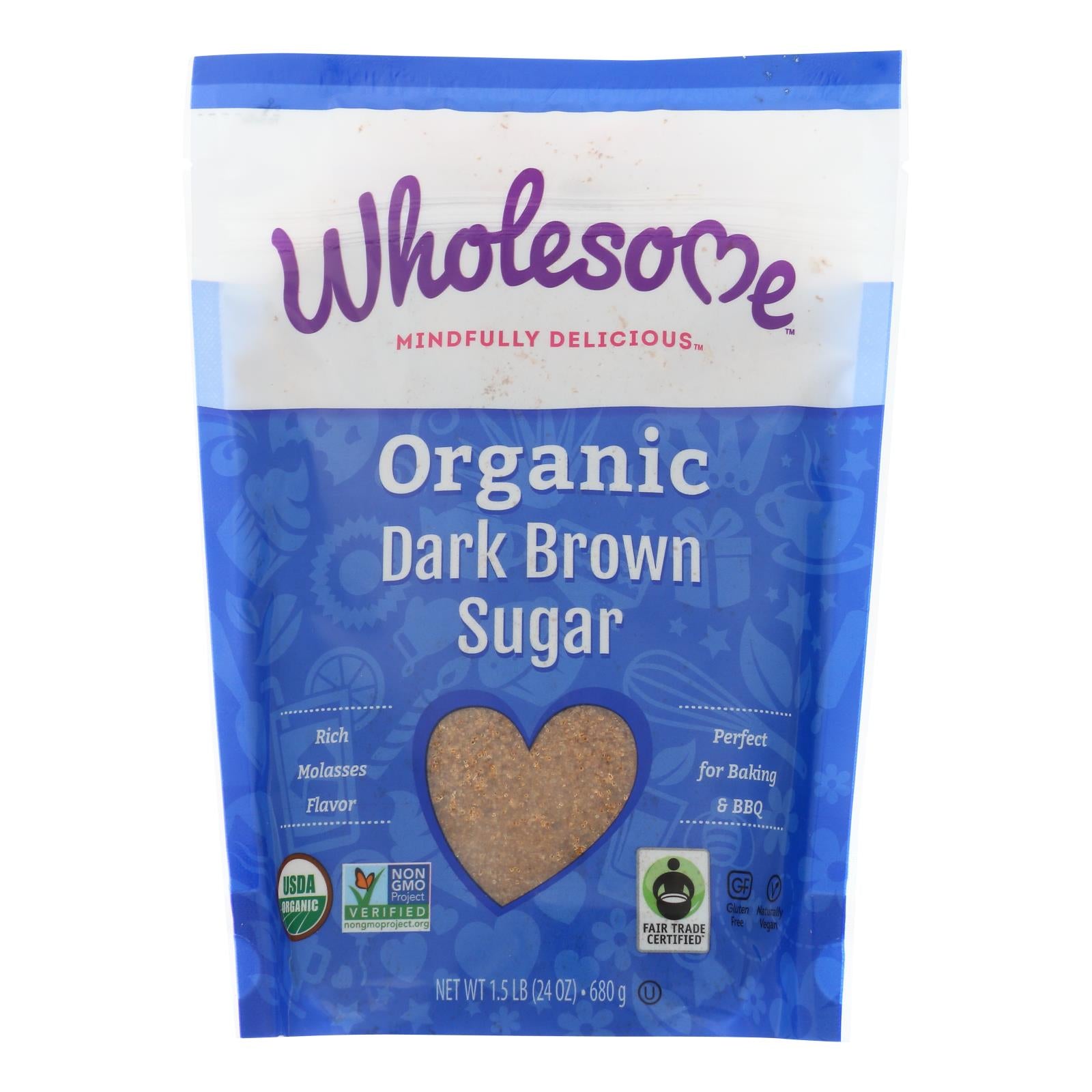 Wholesome Sweeteners Sugar - Organic - Dark Brown - 24 Oz - Case Of 6 - GreatEagleInc