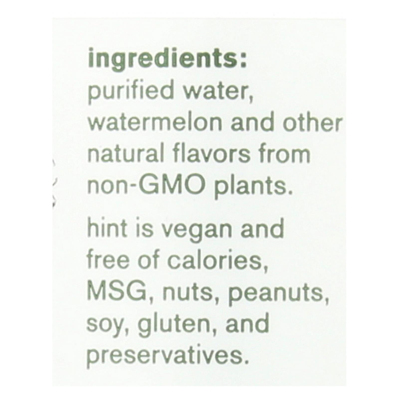 Hint Watermelon Water - Watermelon - Case Of 12 - 16 Fl Oz. - GreatEagleInc