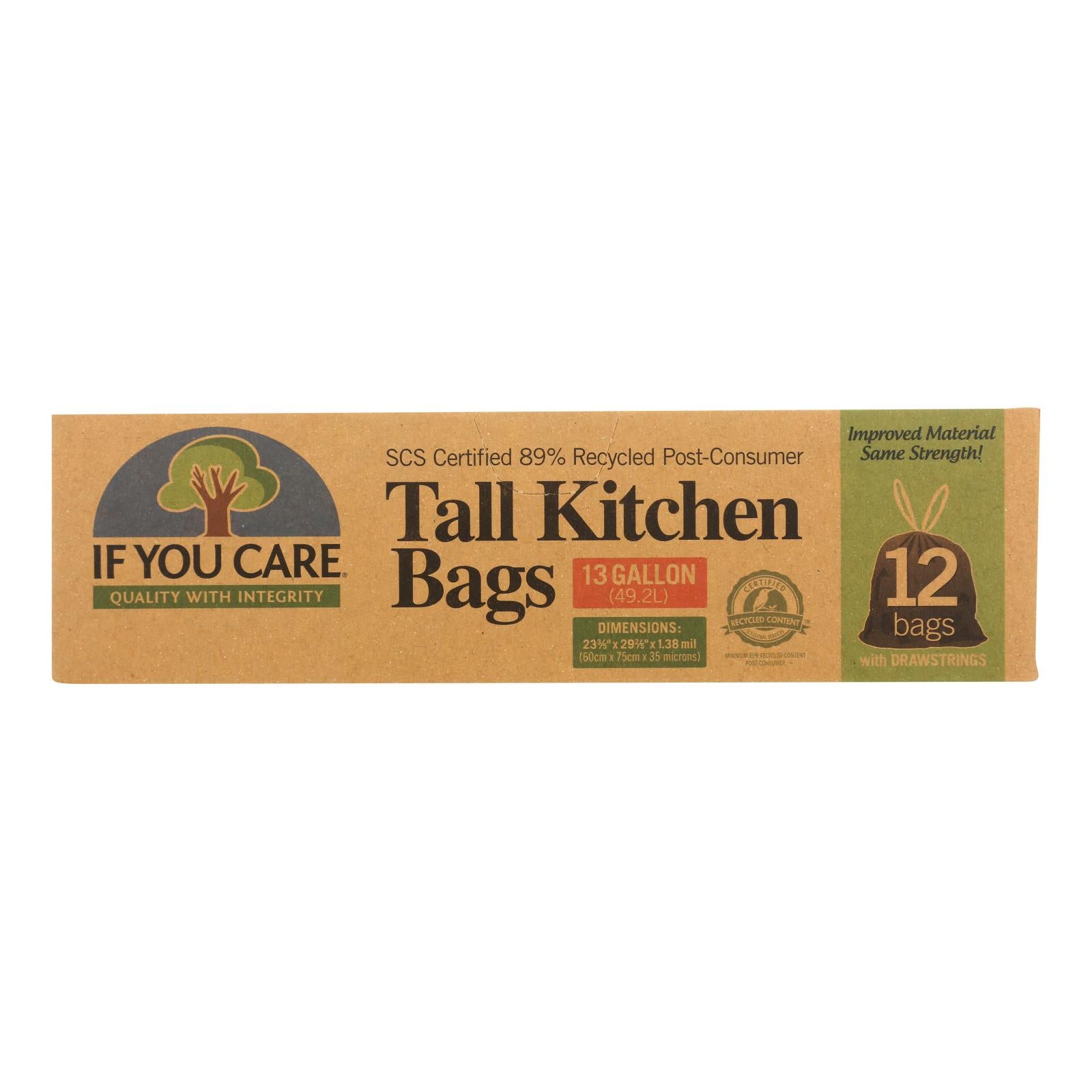 If You Care Tall Kitchen - Trash Bag - Case Of 12 - 12 Count - GreatEagleInc