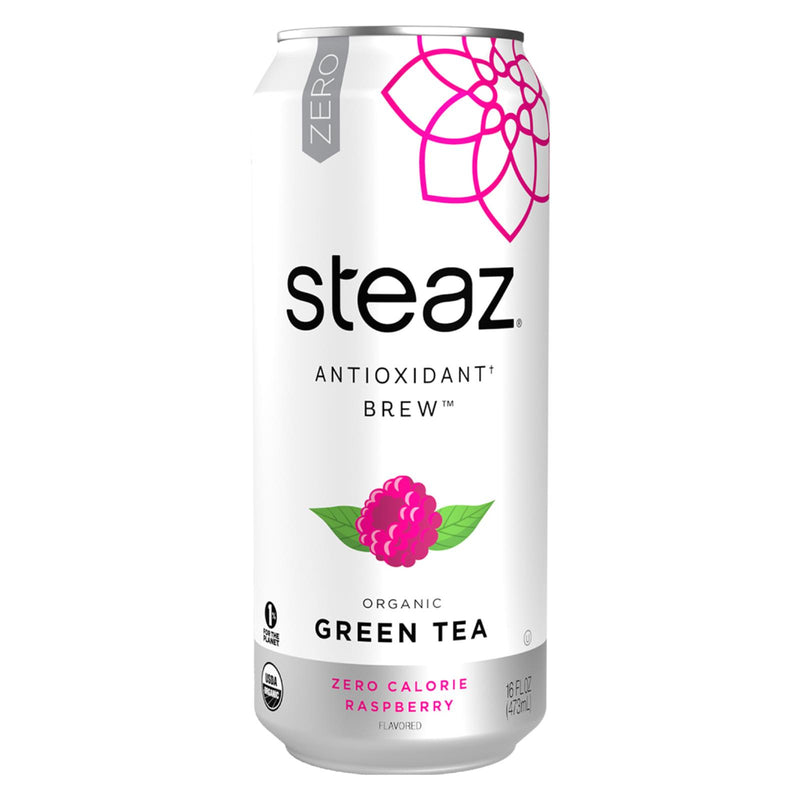Steaz Zero Calorie Green Tea - Raspberry - Case Of 12 - 16 Fl Oz. - GreatEagleInc