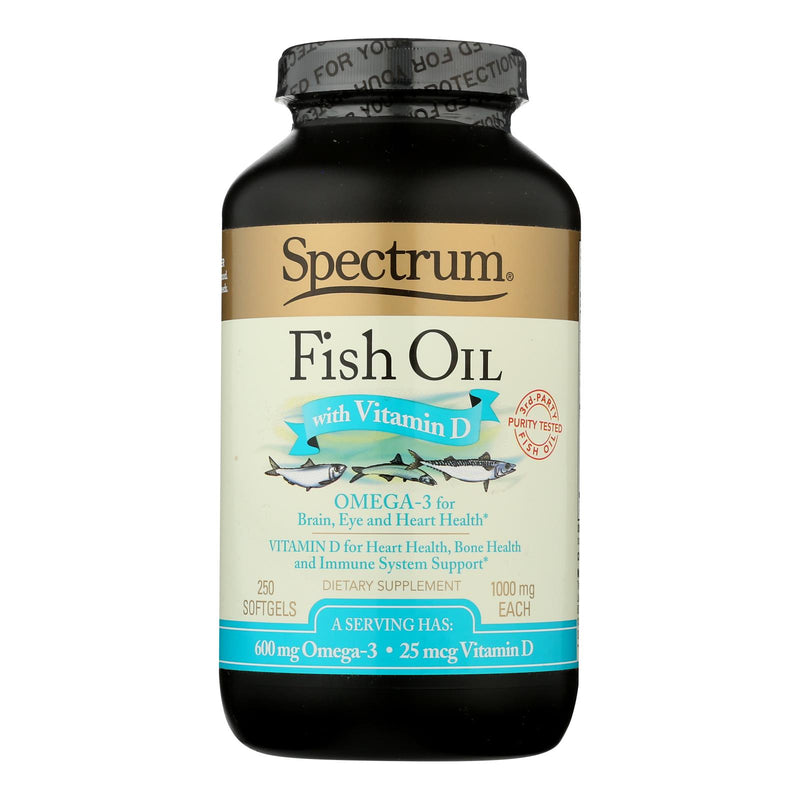 Spectrum Essentials Omega-3 Fish Oil With Vitamin D Dietary Supplement  - 1 Each - 250 Sgel - GreatEagleInc
