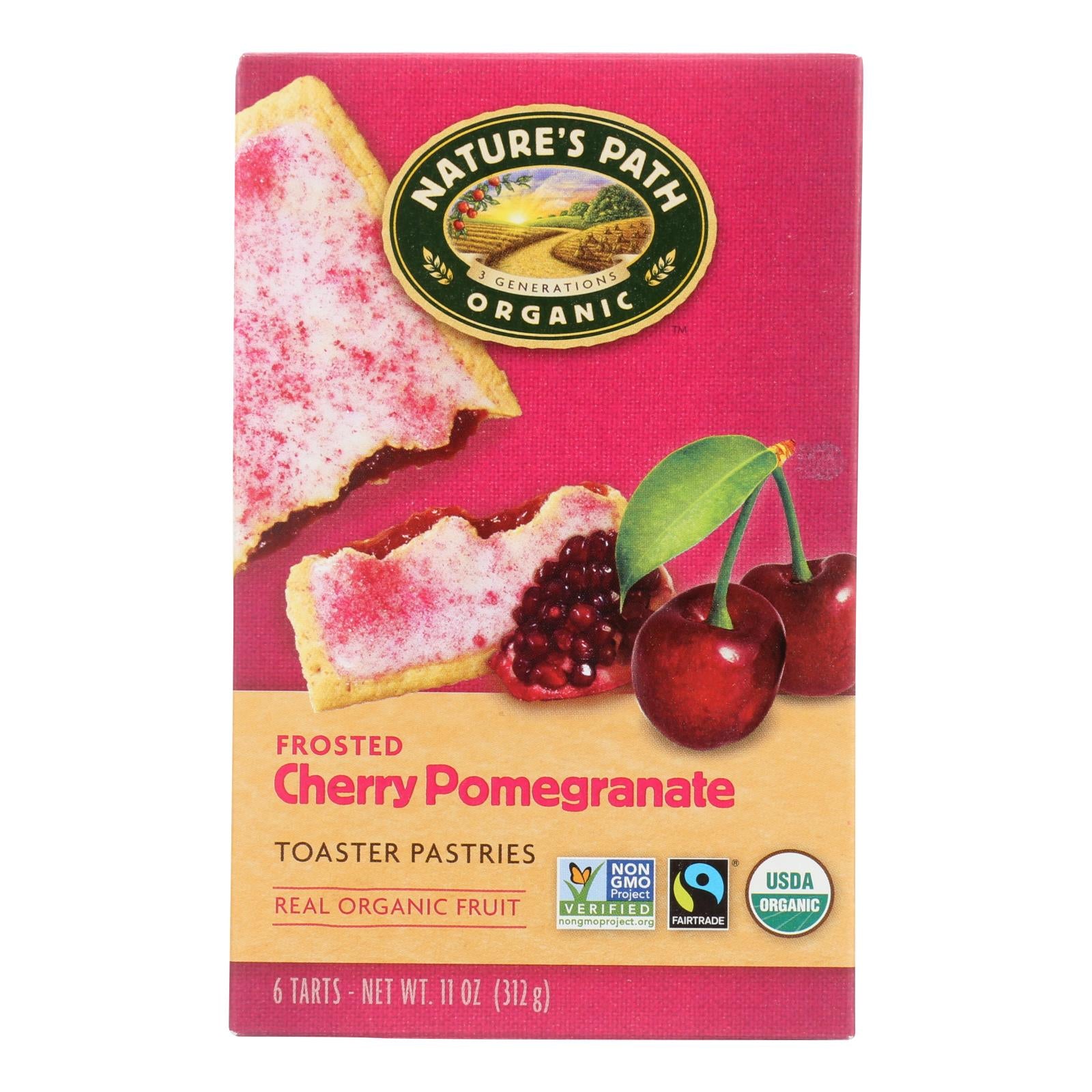 Nature's Path Organic Frosted Toaster Pastries - Cherry Pomegranate - Case Of 12 - 11 Oz. - Eco-Friendly Home & Grocery