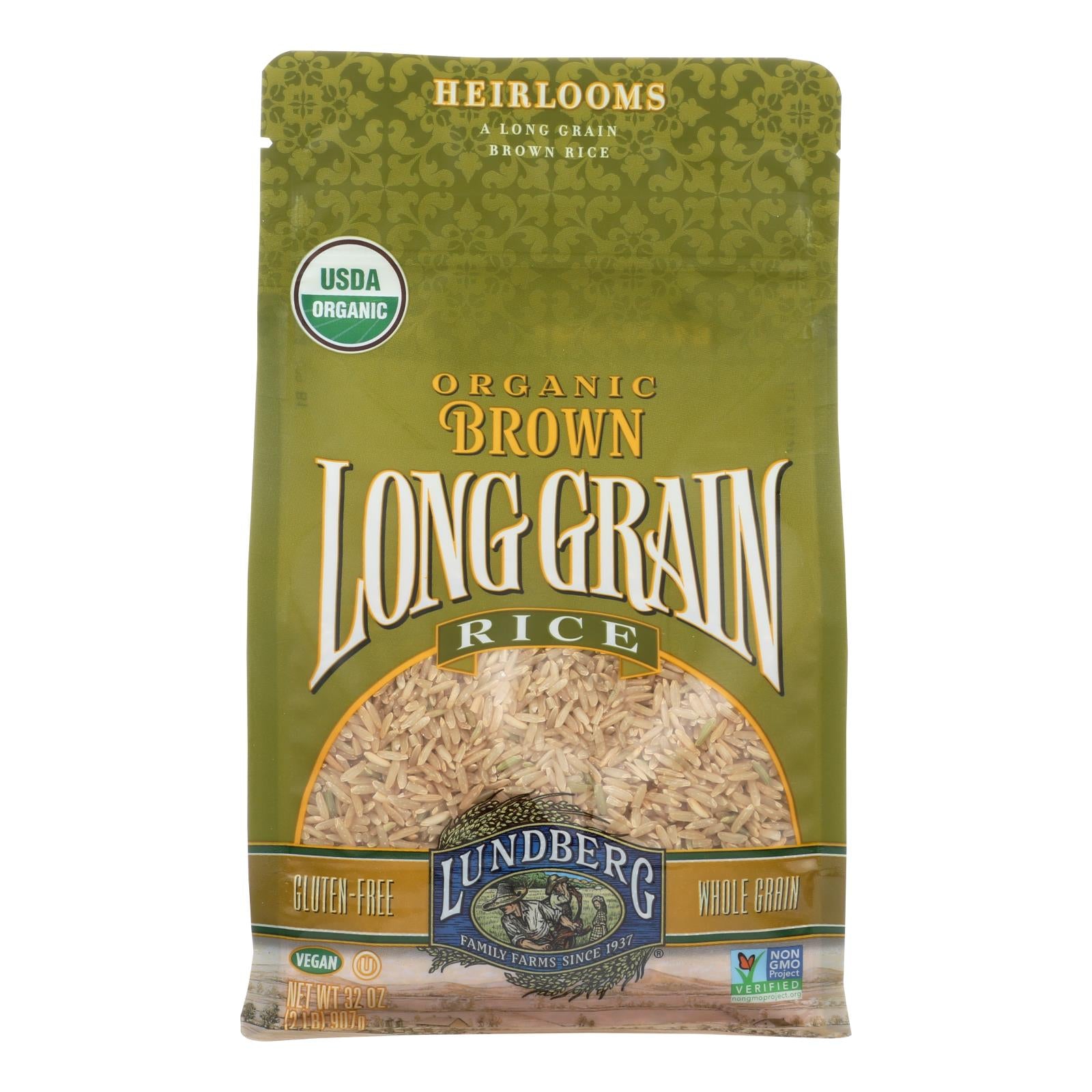 Lundberg Family Farms Organic Brown Long Grain Rice - Case Of 6 - 2 Lb. - GreatEagleInc