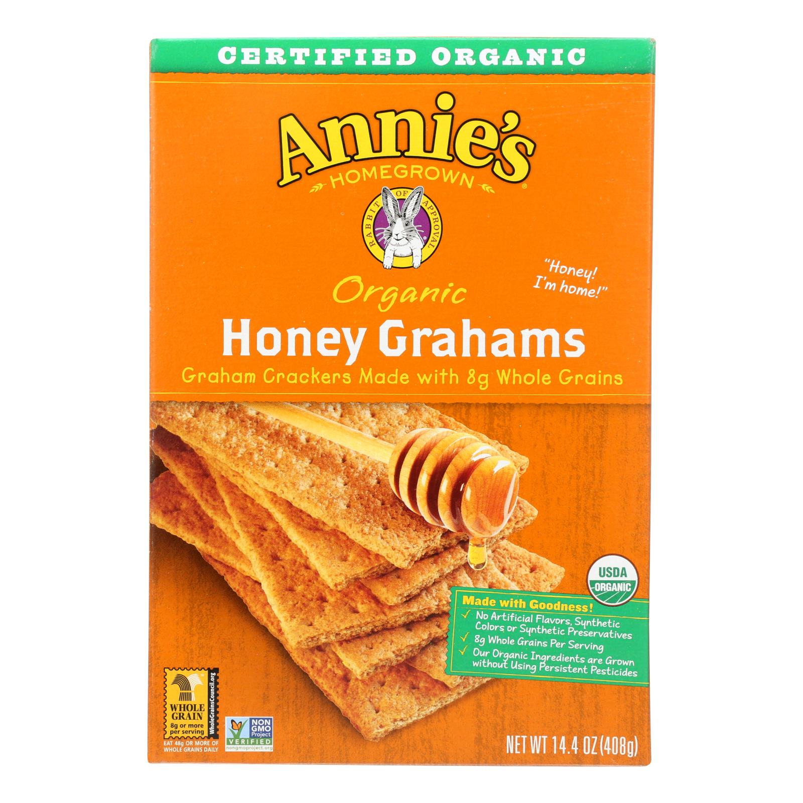 Annie's Homegrown Organic Honey Graham Crackers - Case Of 12 - 14.4 Oz. - GreatEagleInc