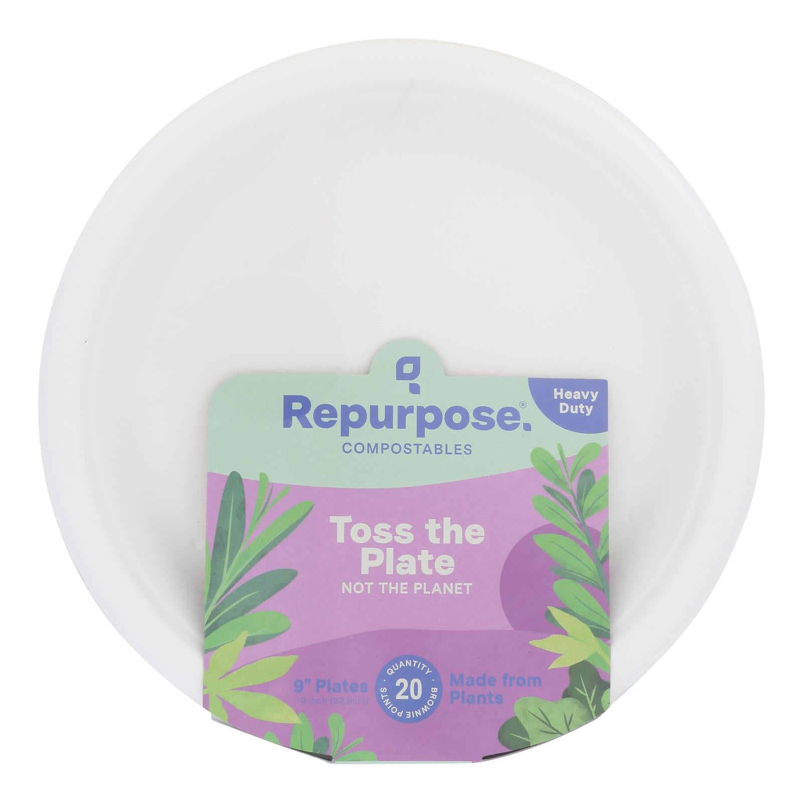 Repurpose Compostable Bagasse Plates - Case Of 12 - 20 Count - GreatEagleInc