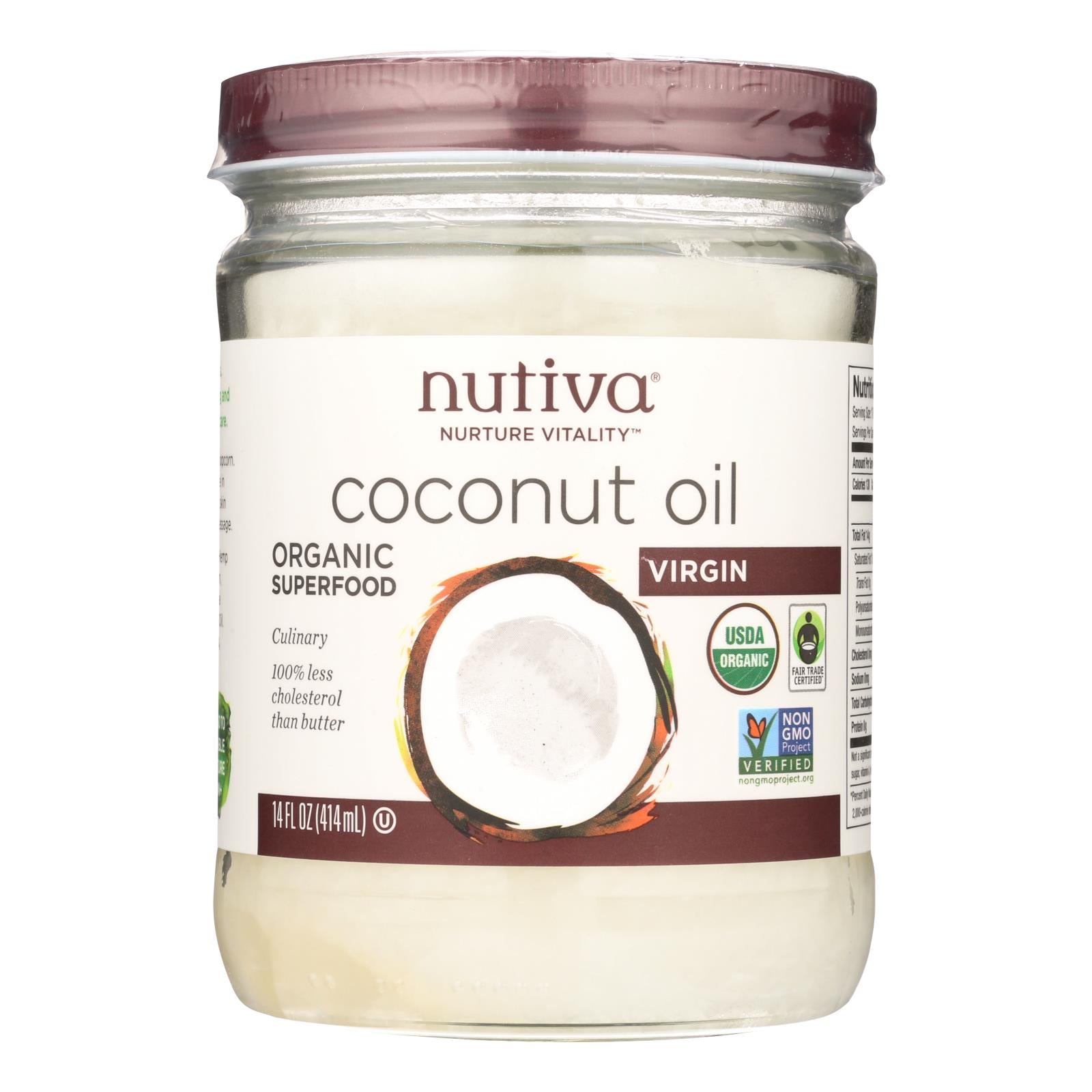 Nutiva Coconut Oil - Organic - Superfood - Virgin - Unrefined - 14 Oz - Case Of 6 - GreatEagleInc