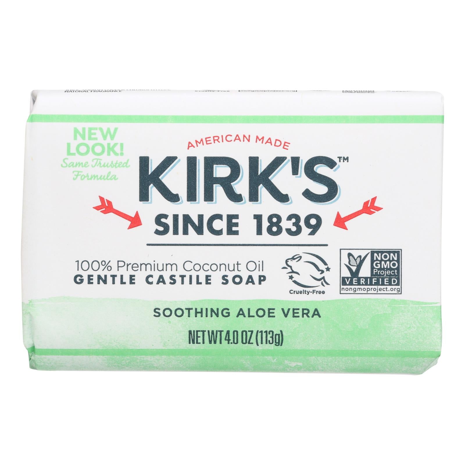 Kirks Natural Bar Soap - Coco Castile - Aloe Vera - 4 Oz - 1 Each - GreatEagleInc