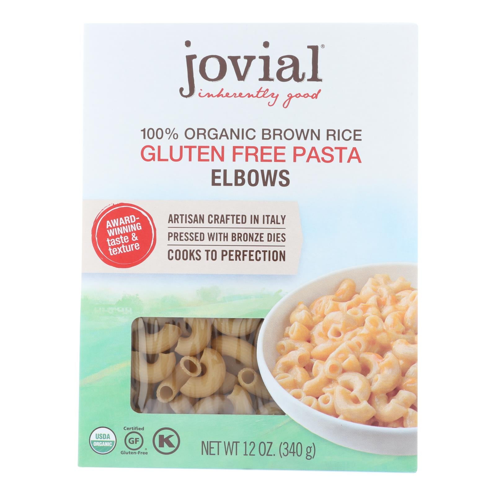 Jovial - Gluten Free Brown Rice Pasta - Elbow - Case Of 12 - 12 Oz. - GreatEagleInc