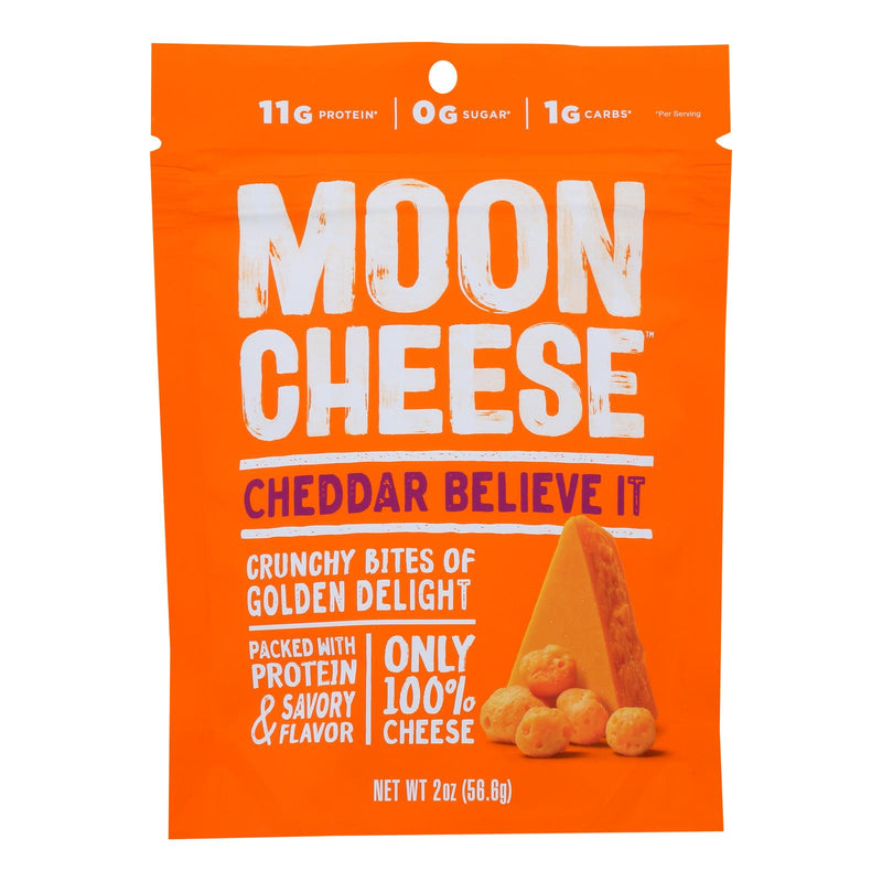 Moon Cheese's Cheddar Dehydrated Cheese Snack  - Case Of 12 - 2 Oz