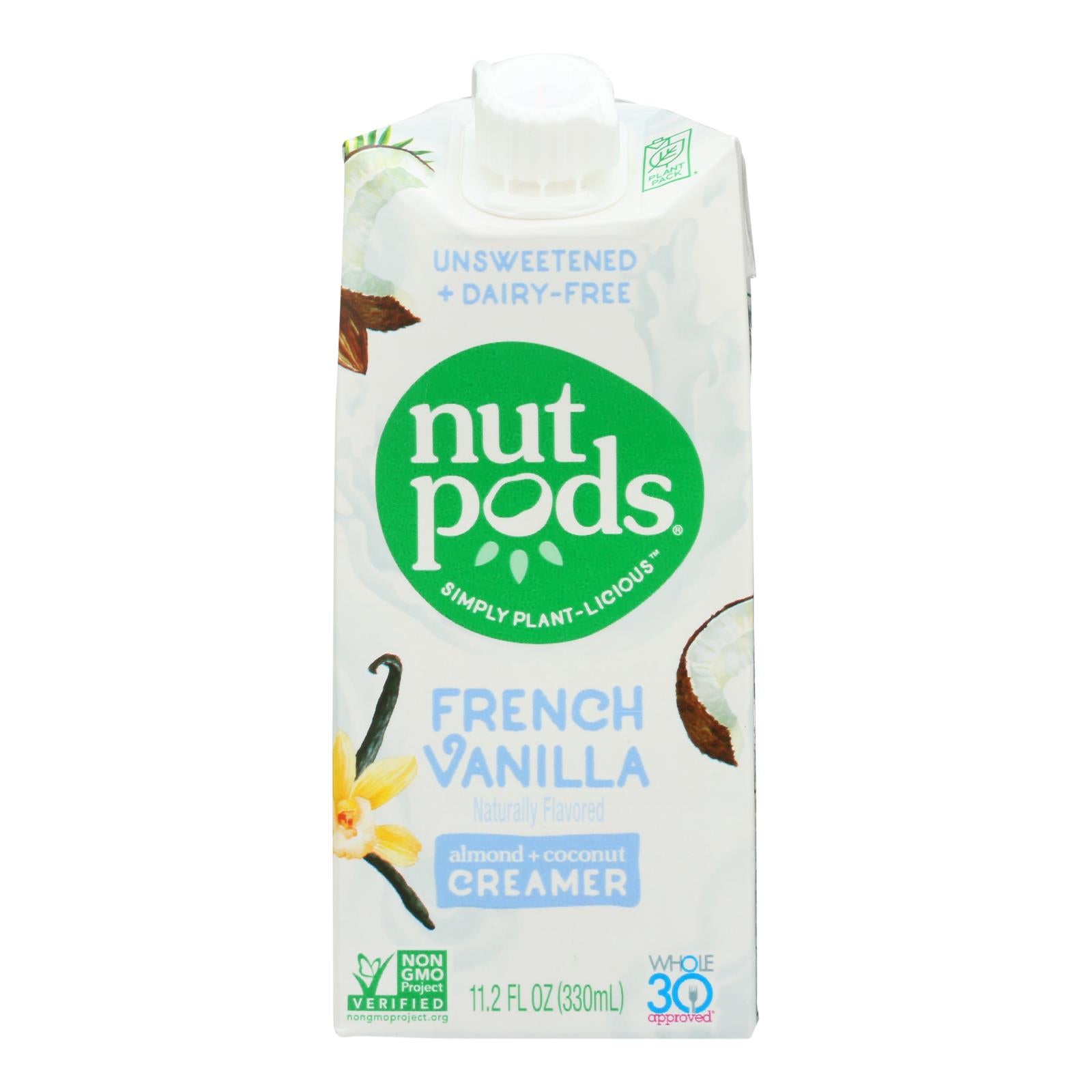 Nutpods - Non-dairy Creamer French Vanilla Unsweetened - Case Of 12 - 11.2 Fl Oz. - GreatEagleInc