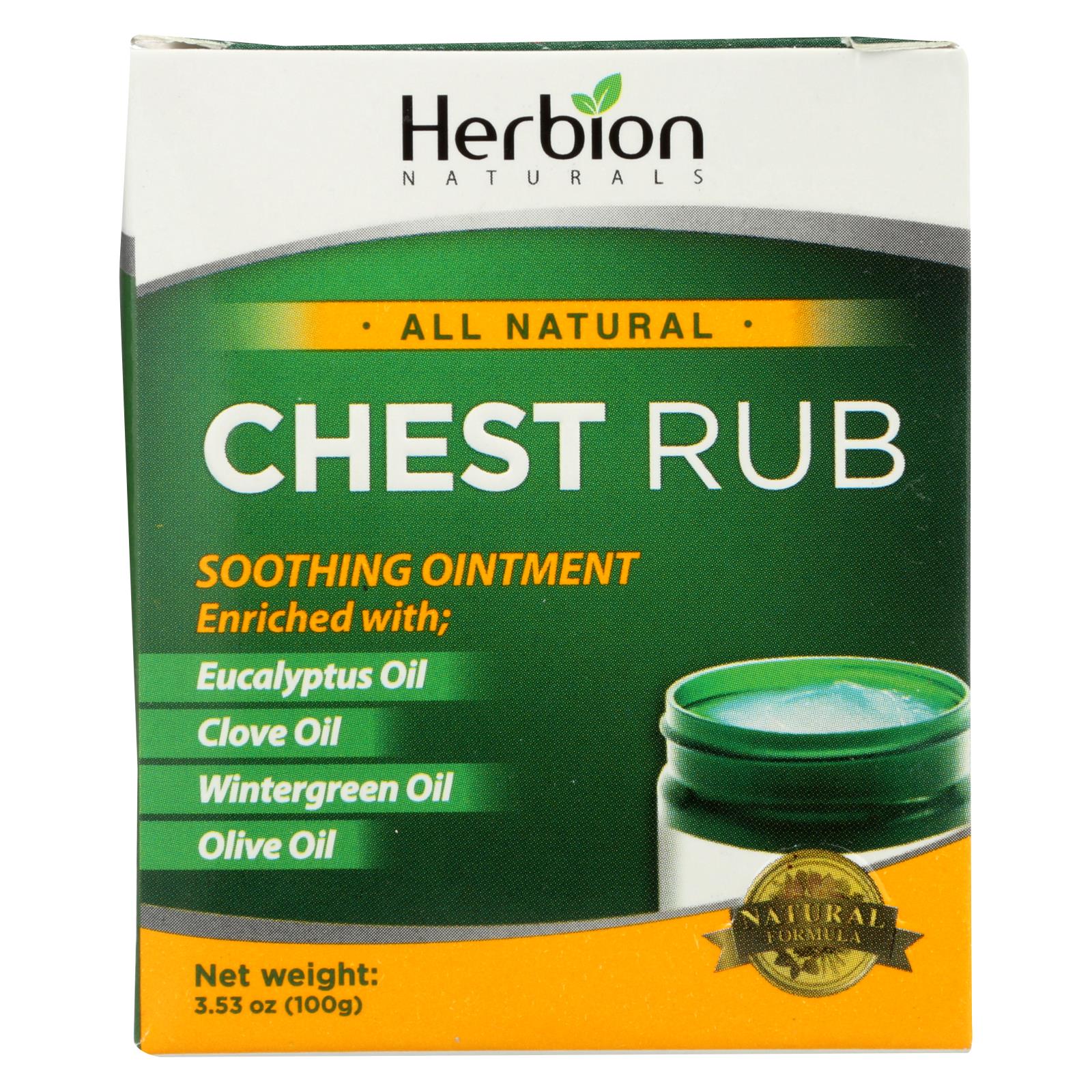 Herbion Naturals All Natural Chest Rub Ointment  - 1 Each - 3.53 Oz - GreatEagleInc