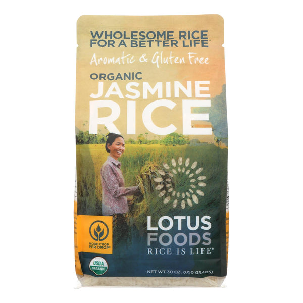 Lotus Foods Organic - Rice - White - Jasmine - Case Of 6 - 30 Oz - Eco-Friendly Home & Grocery