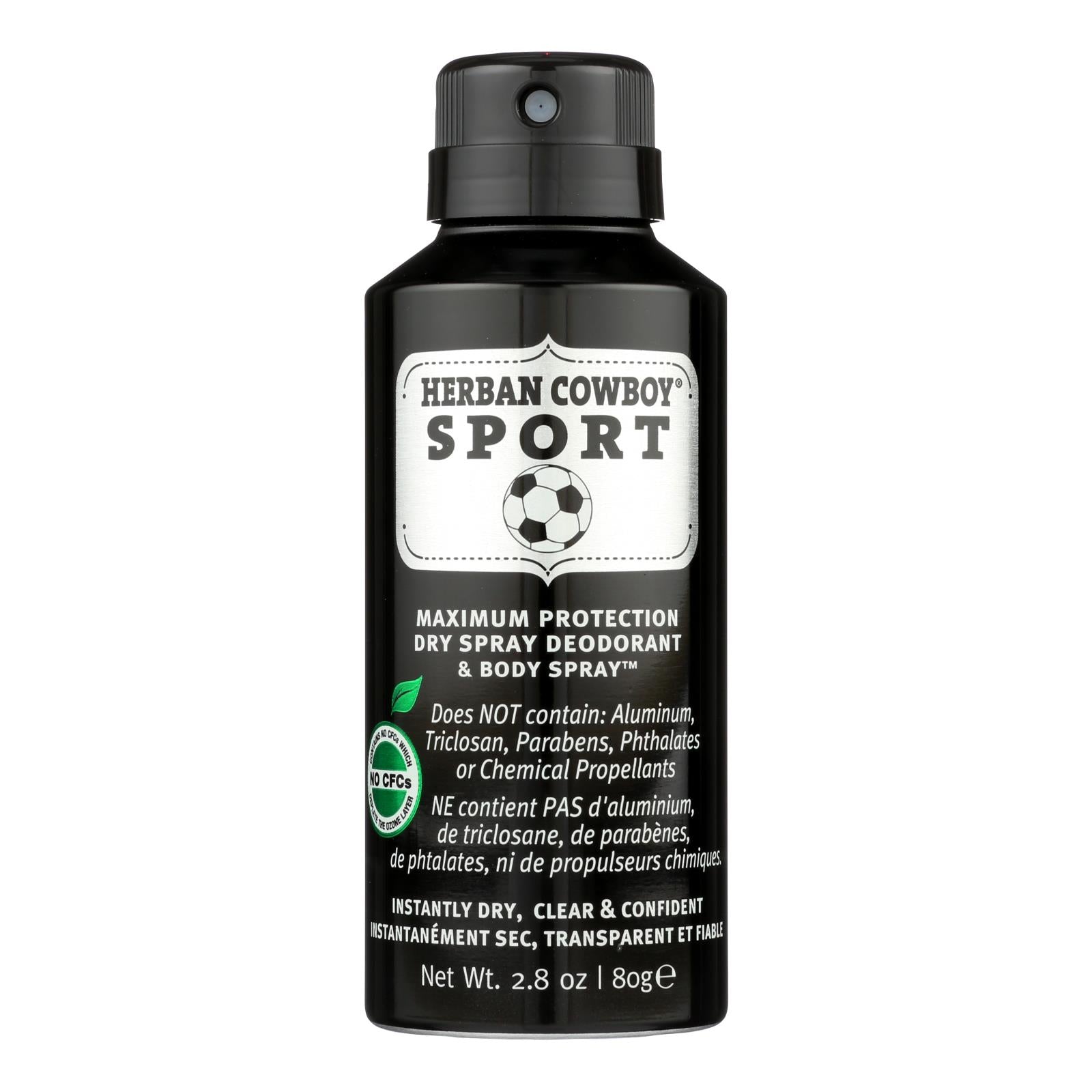 Herban Cowboy - Spray Dry Sport - 1 Each - 2.8 Oz - GreatEagleInc