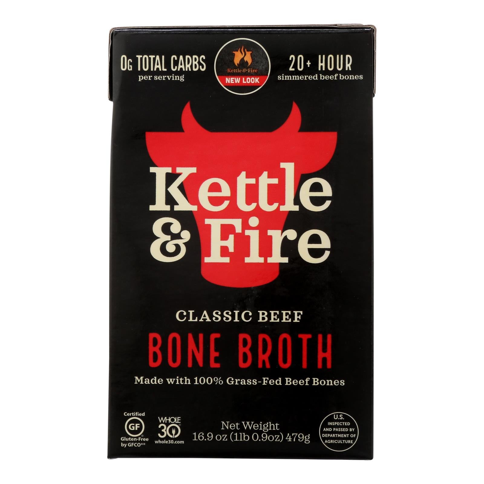 Kettle & Fire Beef Bone Broth  - Case Of 6 - 16.9 Oz - GreatEagleInc