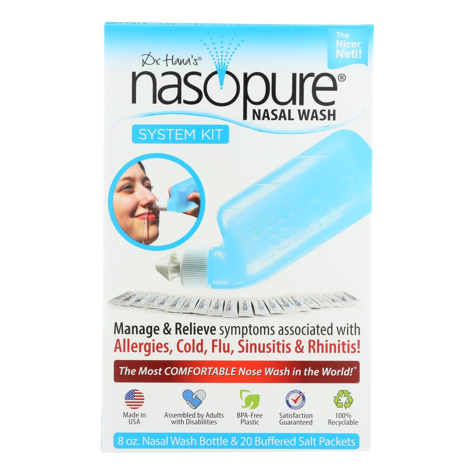 Dr. Hana's Nasopure Nasal Wash System Kit - 1 Each - 8 Oz - GreatEagleInc