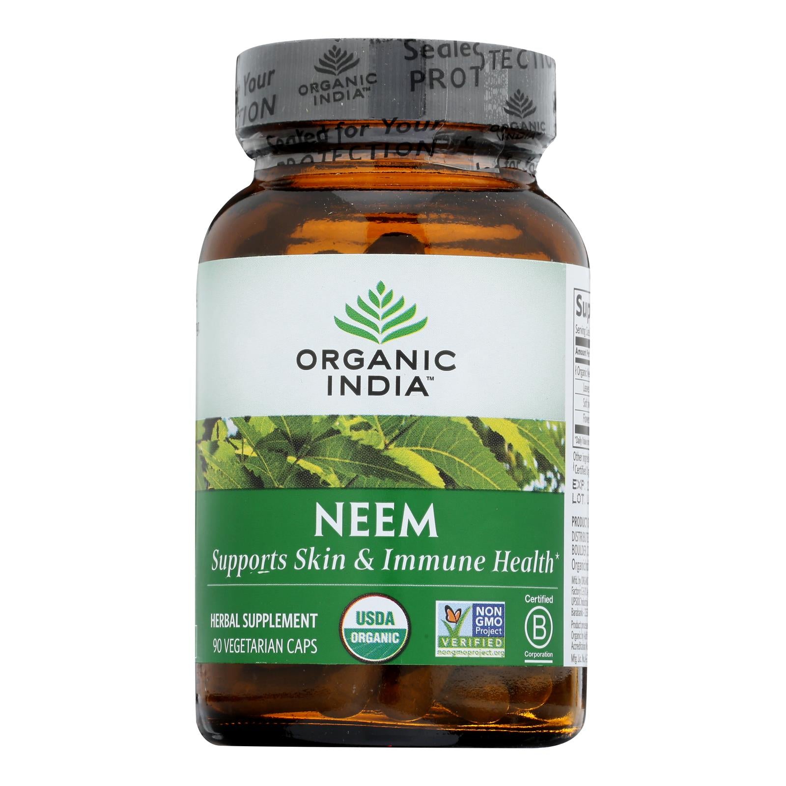 Organic India Usa Whole Herb Supplement, Neem  - 1 Each - 90 Vcap - GreatEagleInc