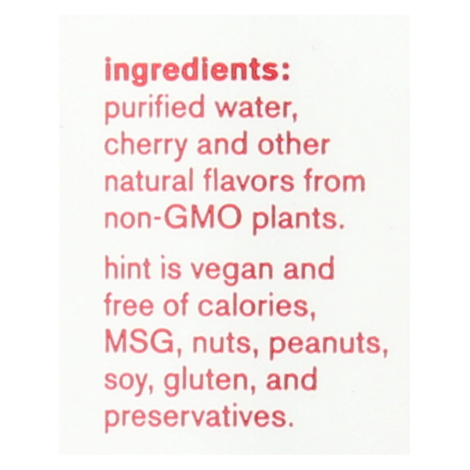 Hint Water - Cherry - Case Of 12 - 16 Fl Oz - GreatEagleInc