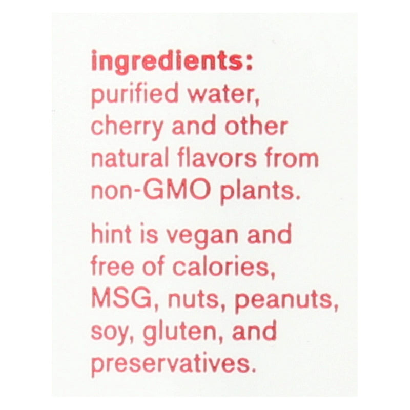 Hint Water - Cherry - Case Of 12 - 16 Fl Oz - GreatEagleInc