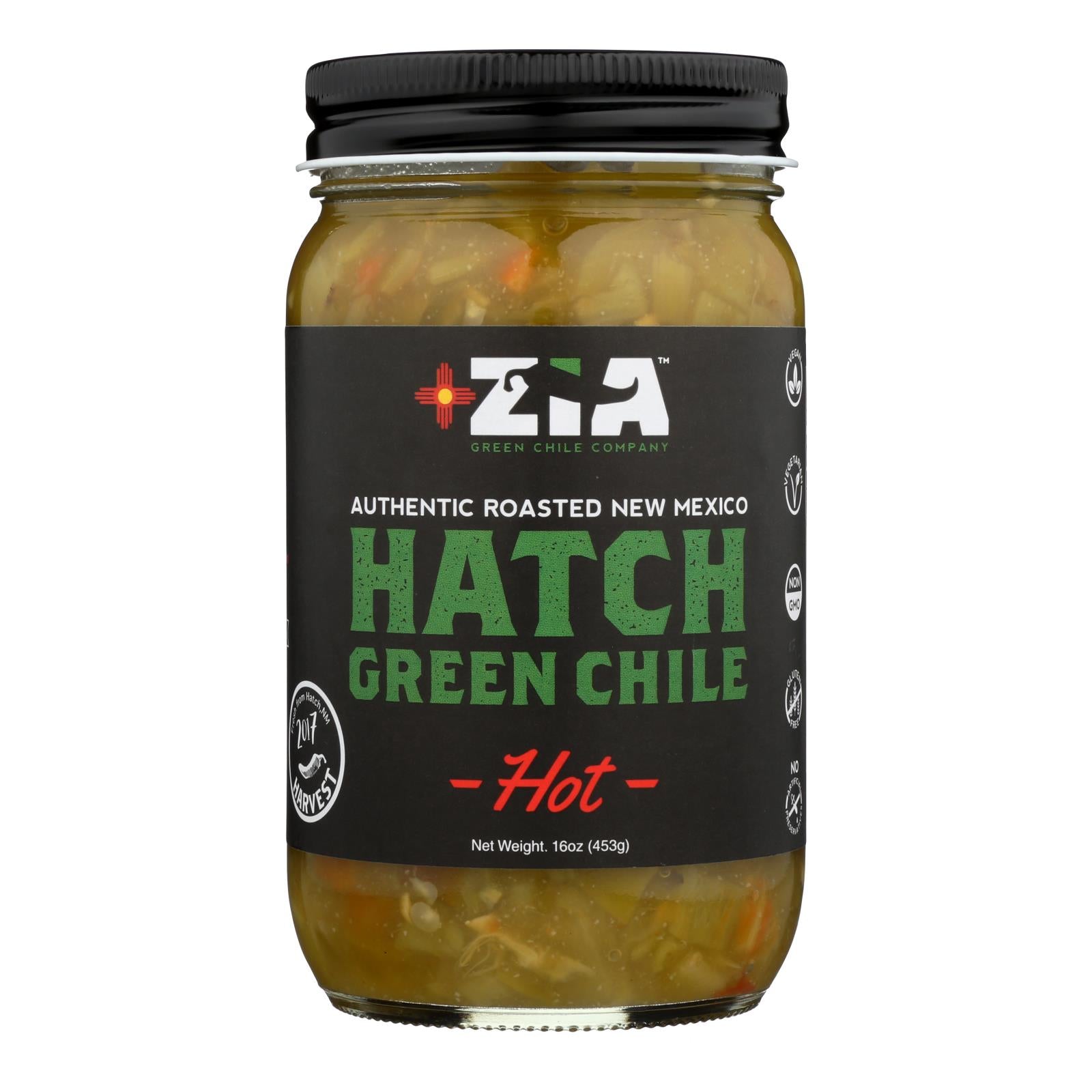 Zia Green Chile Company - Hatch Green Chile - Hot  - Case Of 6 - 16 Oz. - GreatEagleInc
