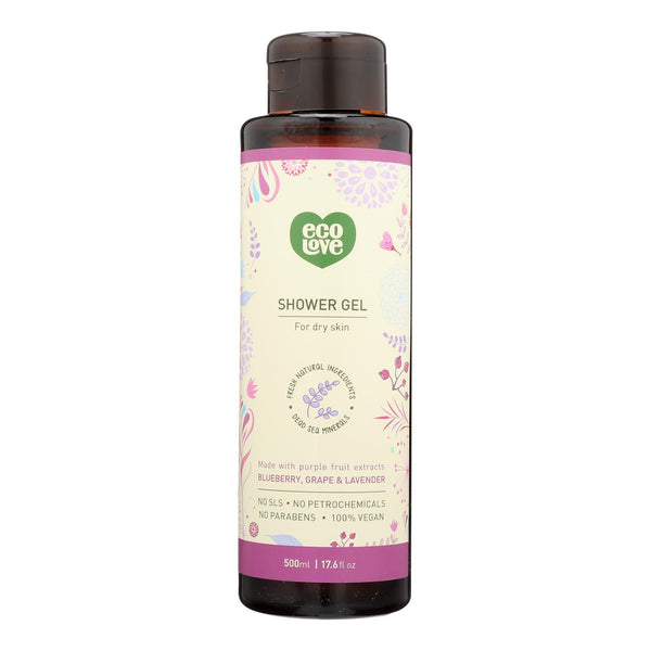 Ecolove - Shower Gel Purple Fruit - 1 Each - 17.6 Fz - GreatEagleInc