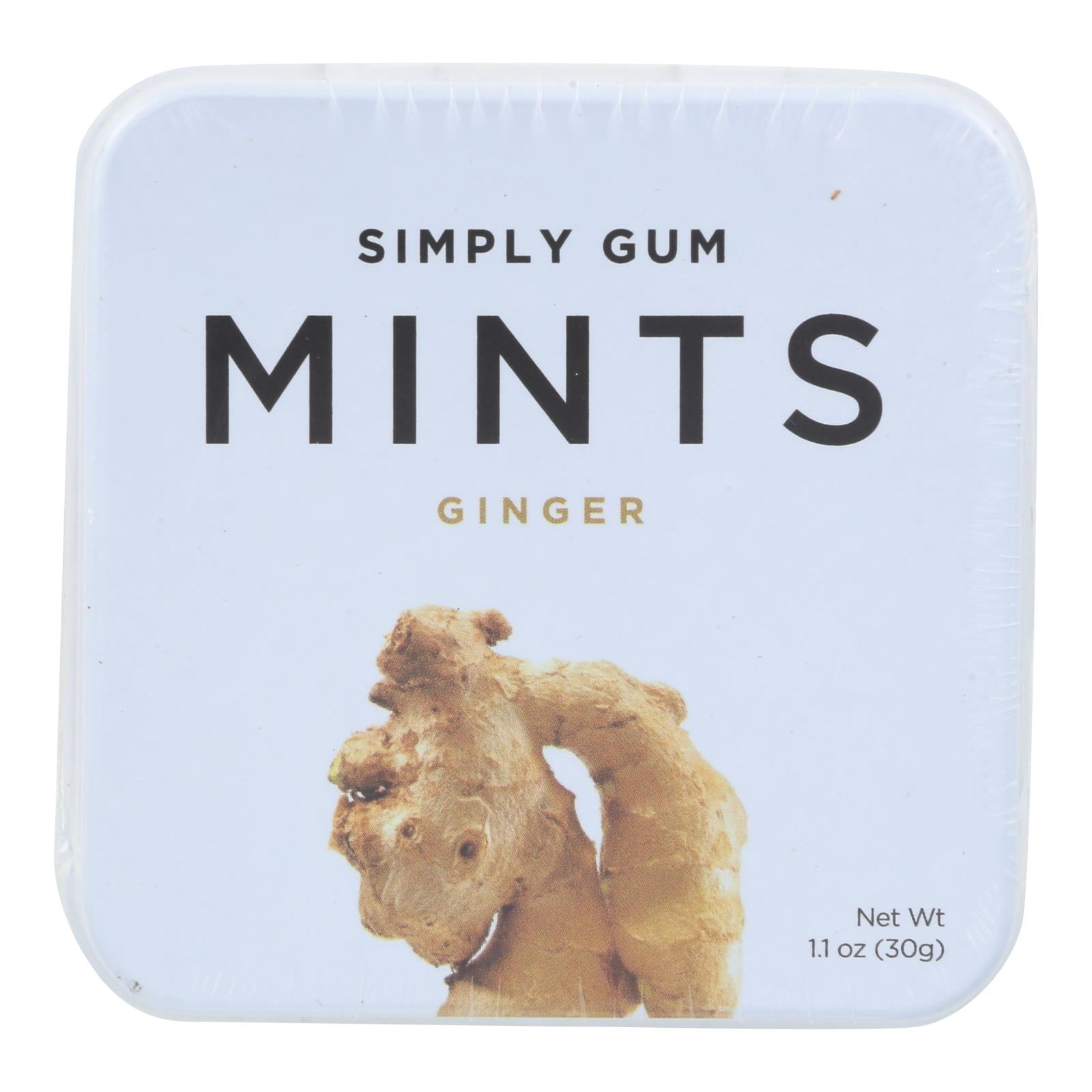 Simply Gum Ginger Mints  - Case Of 6 - 30 Ct - GreatEagleInc