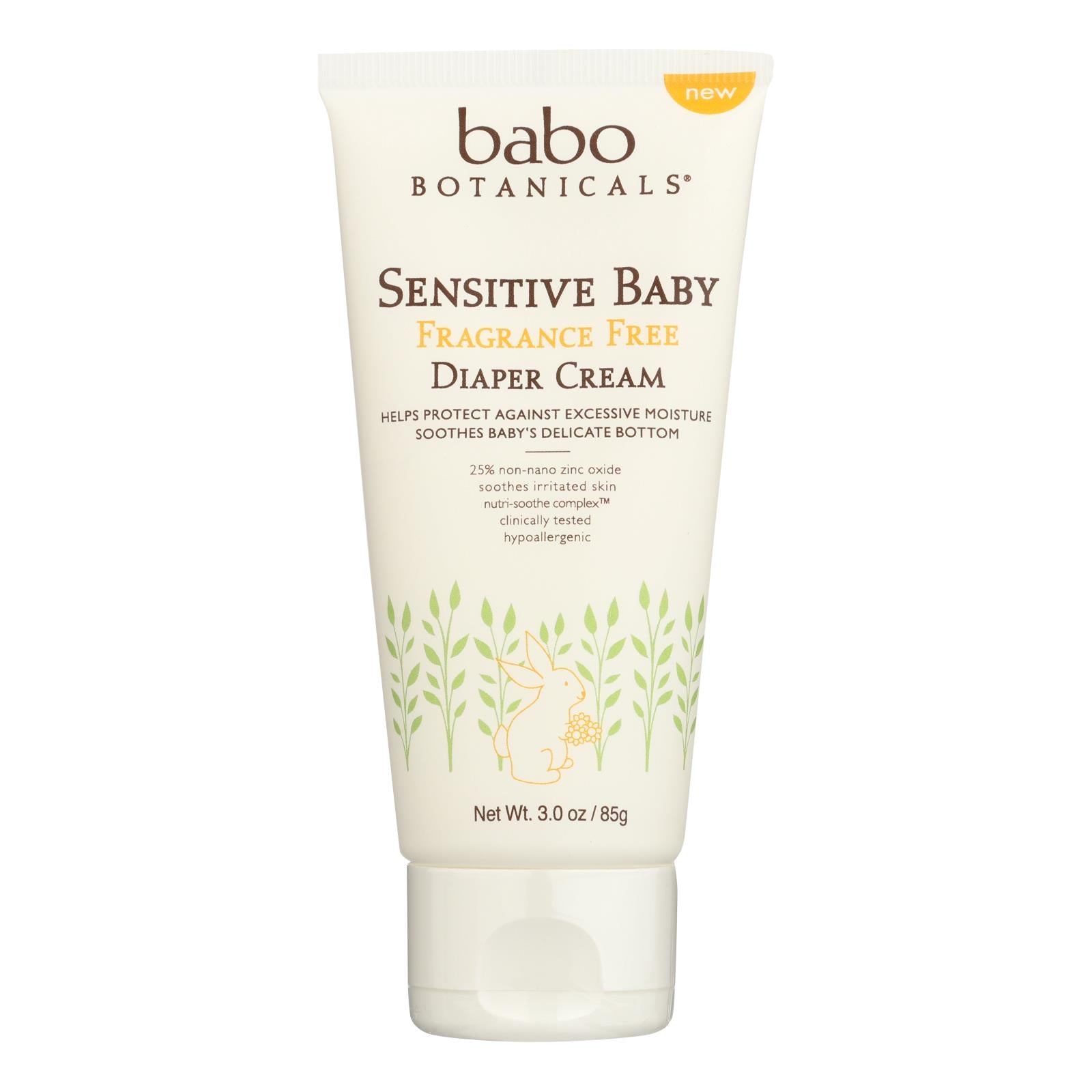 Babo Botanicals - Diaper Cream Sens Fat Free Baby - 1 Each - 3 Oz - GreatEagleInc