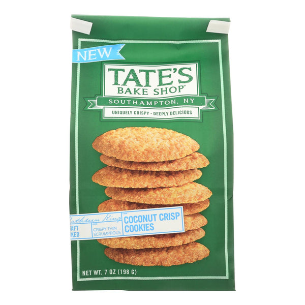 Tate's Bake Shop Coconut Crisp Cookies  - Case Of 12 - 7 Oz - GreatEagleInc