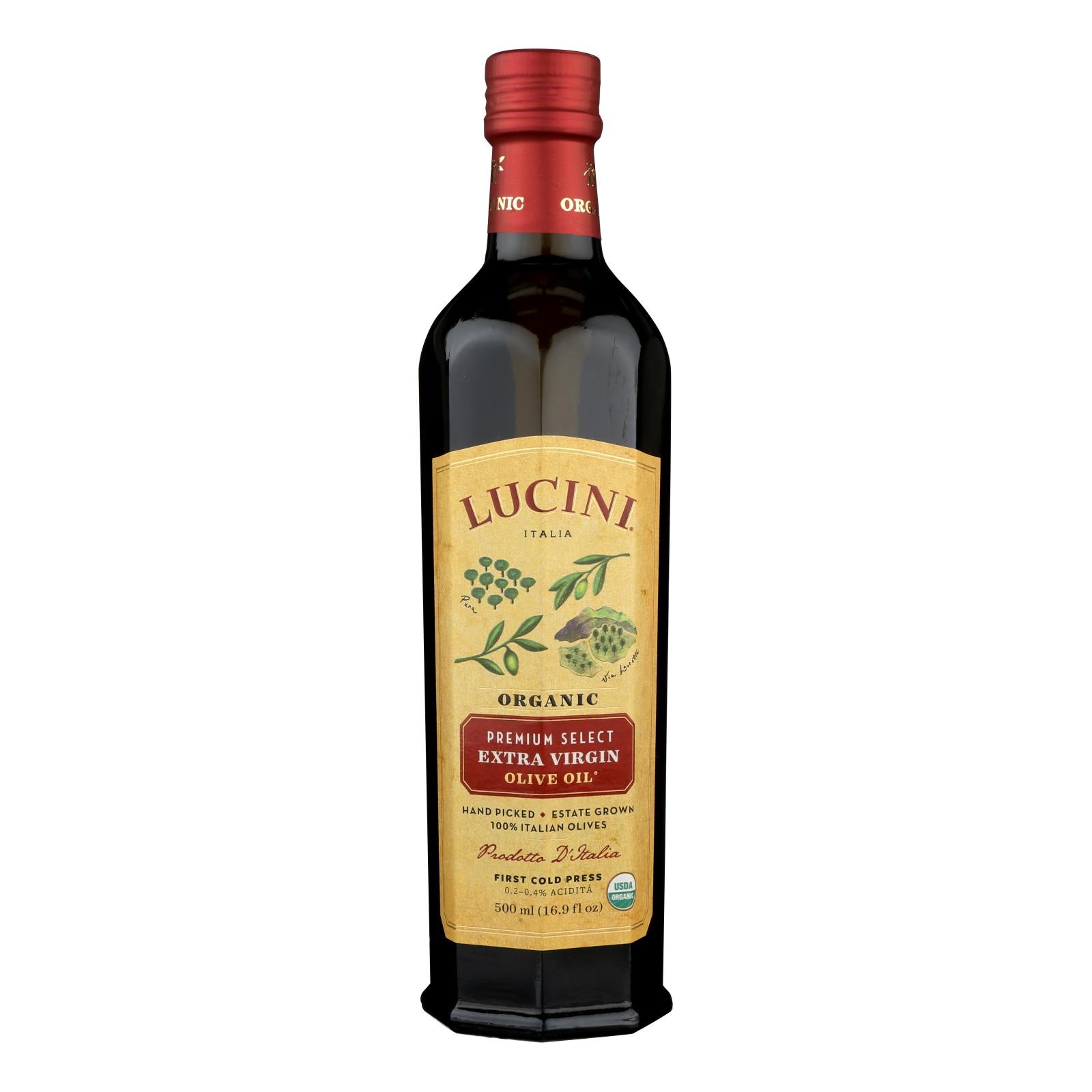 Lucini Italia Olive Oil - Organic - X-virgin - Large - Case Of 6 - 16.9 Fl Oz - GreatEagleInc