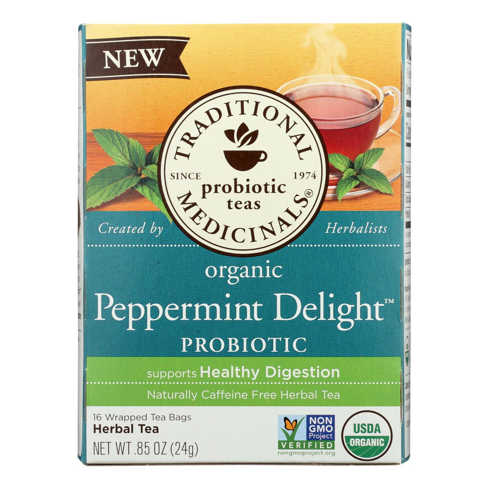 Traditional Medicinals - Probtc Tea Pprmnt Del - Case Of 6 - 16 Bag - GreatEagleInc