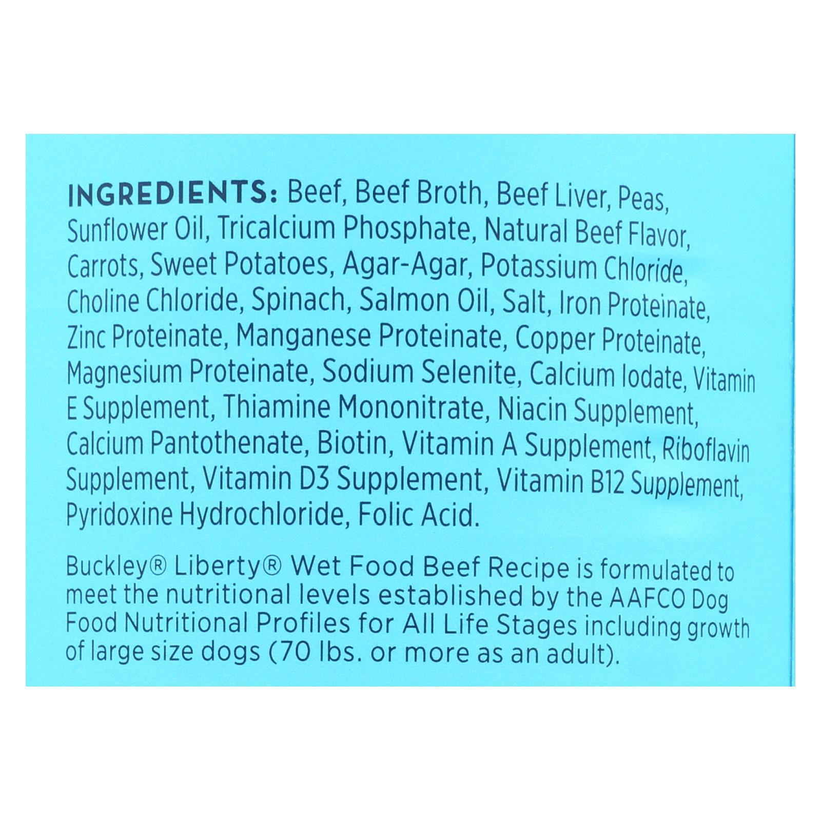 Buckley - Liberty Wet Food Beef - Case Of 12 - 12.5 Oz - GreatEagleInc