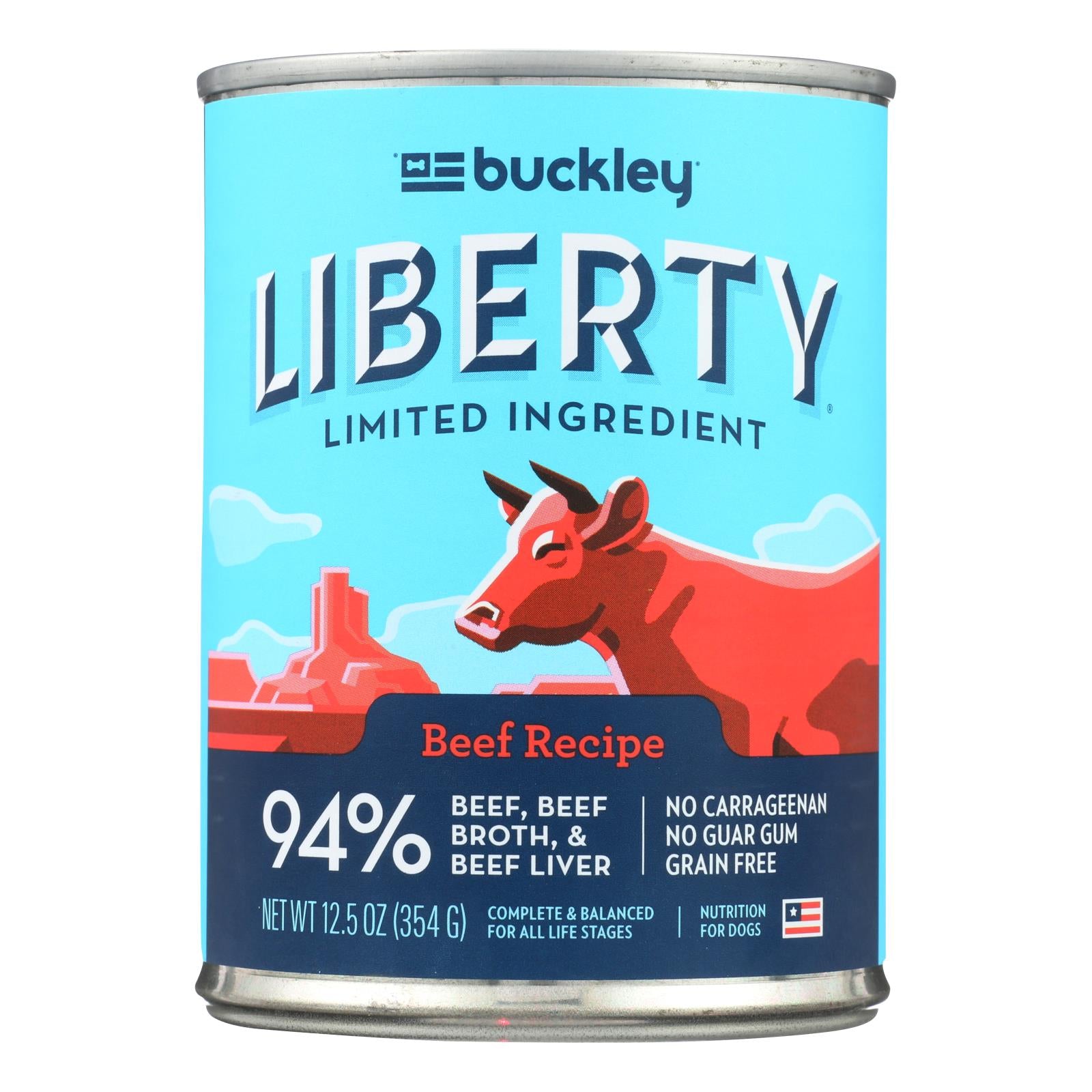 Buckley - Liberty Wet Food Beef - Case Of 12 - 12.5 Oz - GreatEagleInc