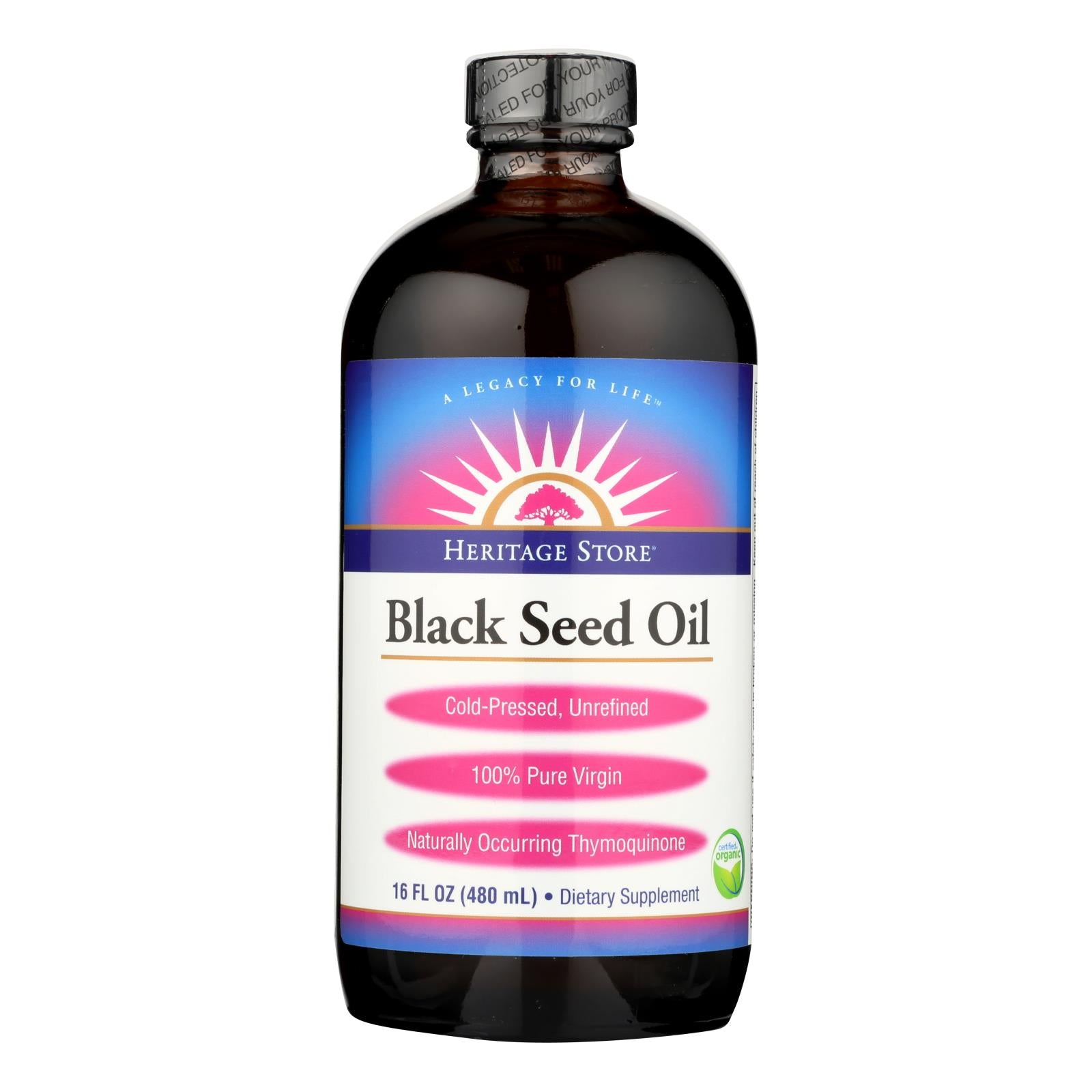 Heritage Store - Oil Black Seed - 1 Each - 16 Fz - Eco-Friendly Home & Grocery