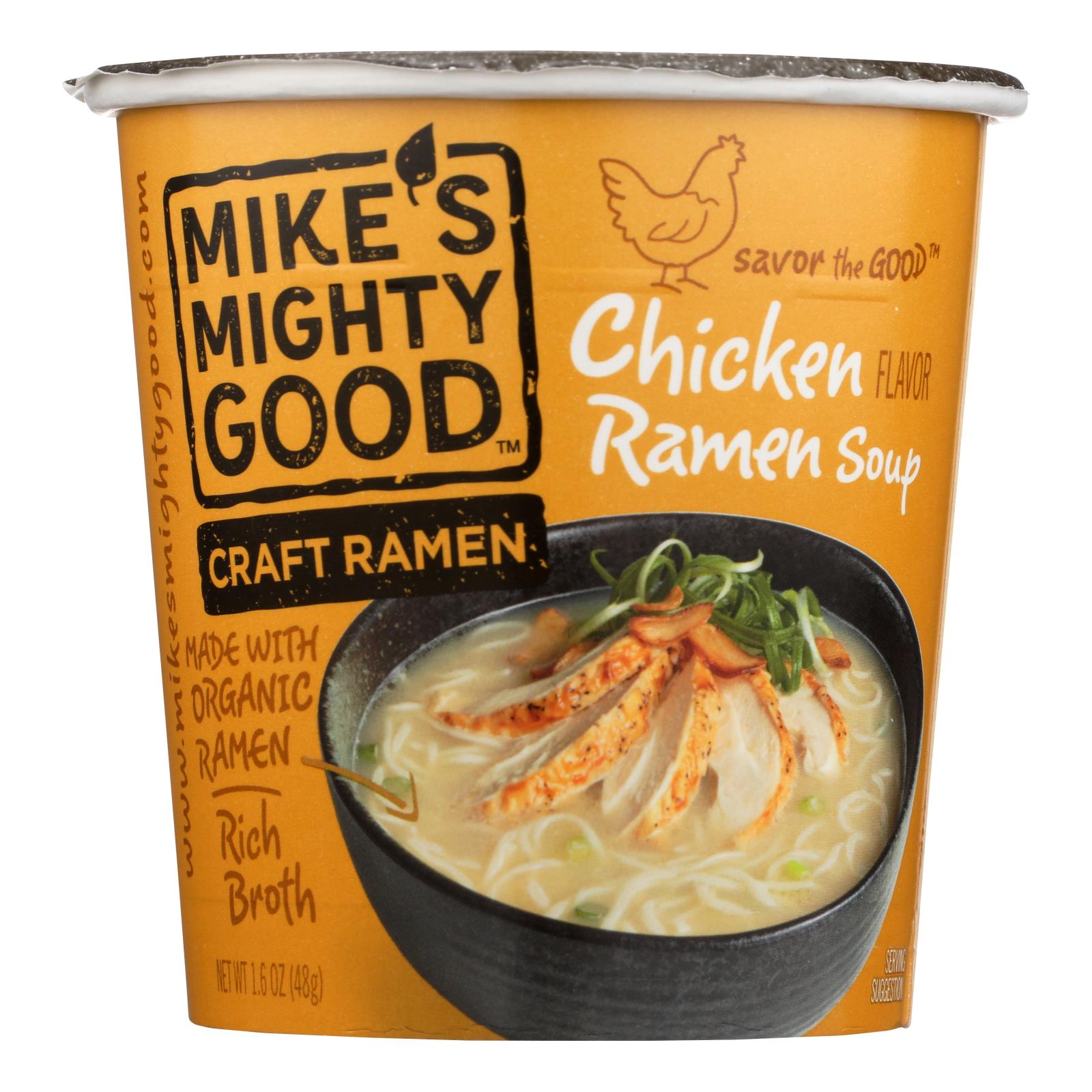 Mike's Mighty Good Chicken Ramen Soup - Case Of 6 - 1.6 Oz - GreatEagleInc