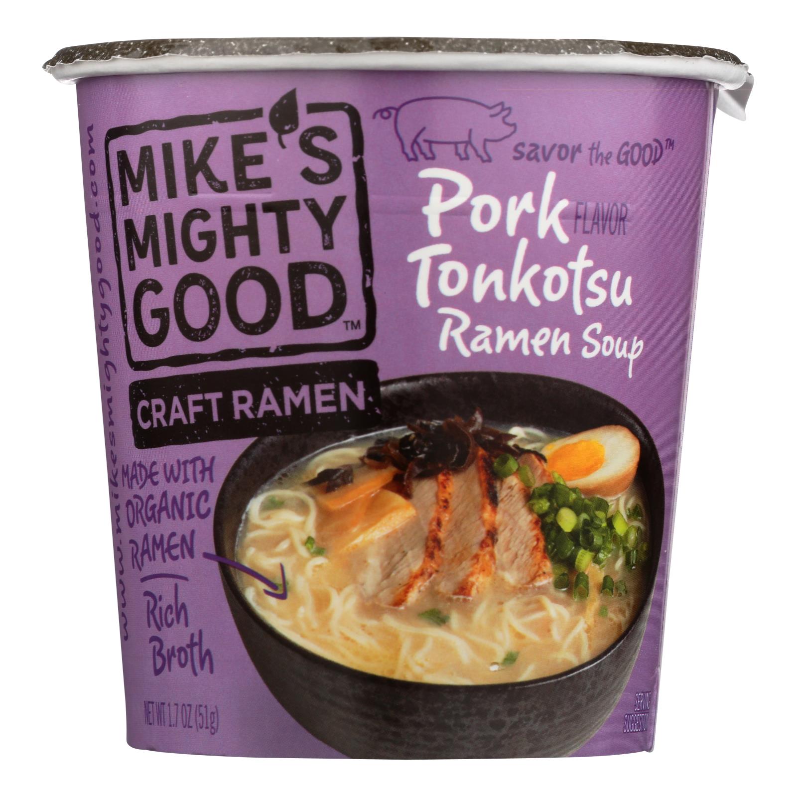 Mike's Mighty Good Pork Tonkotsu Ramen Soup - Case Of 6 - 1.7 Oz - GreatEagleInc