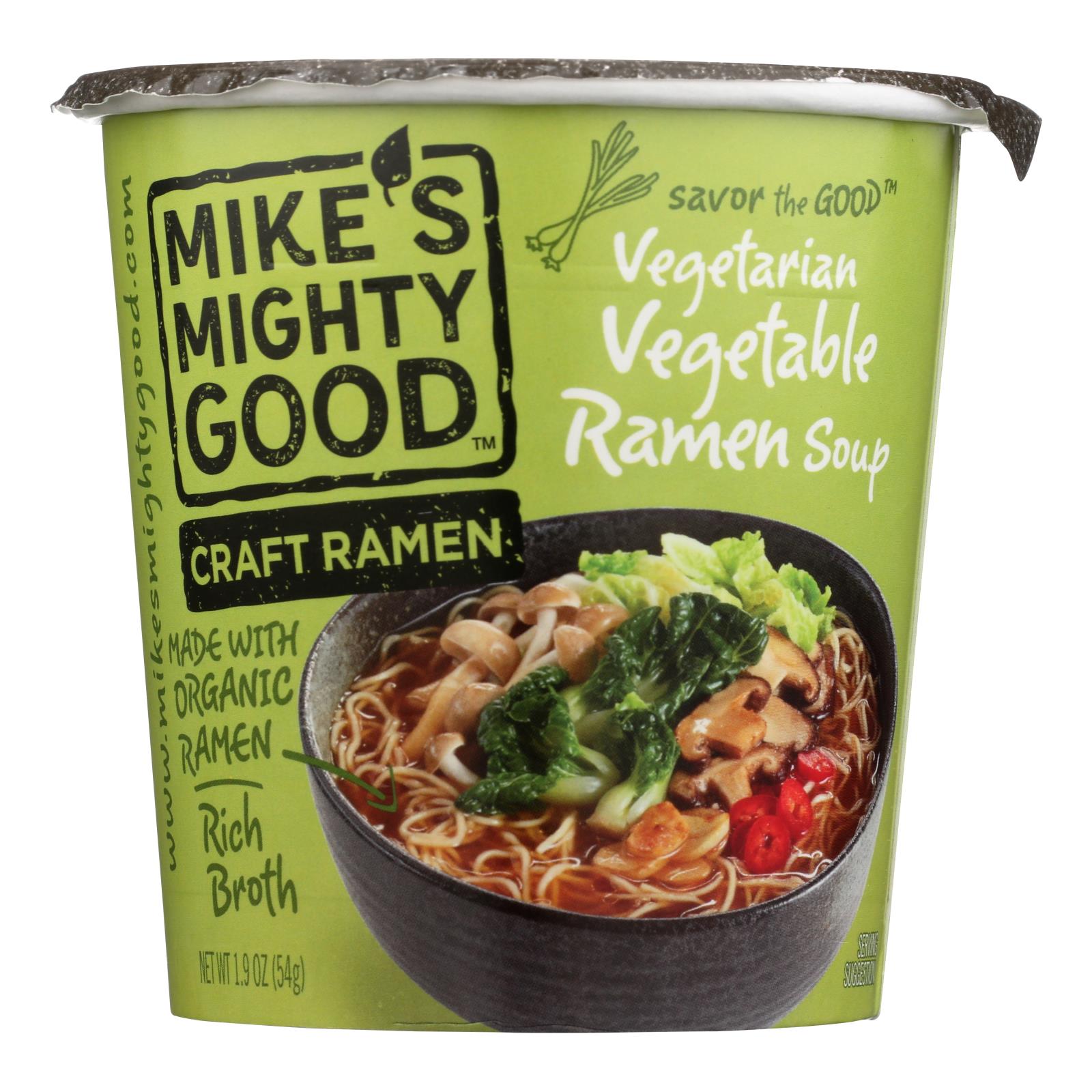 Mike's Mighty Good Vegetarian Vegetable Ramen Soup - Case Of 6 - 1.9 Oz - GreatEagleInc