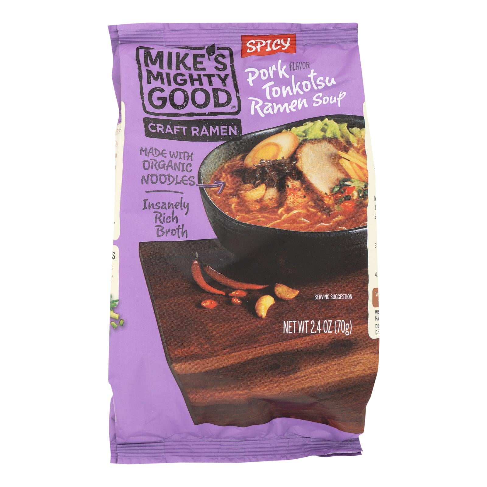 Mike's Mighty Good Tonkotsu Ramen Soup - Case Of 7 - 2.4 Oz - GreatEagleInc