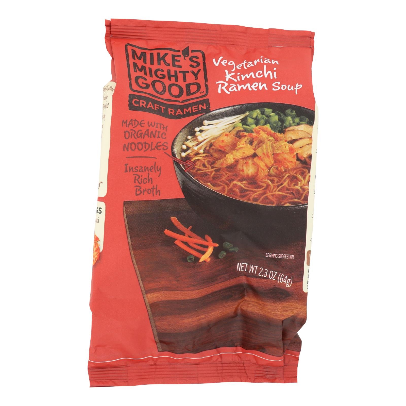 Mike's Mighty Good Vegetarian Kimchi Ramen Soup - Case Of 7 - 2.3 Oz - GreatEagleInc
