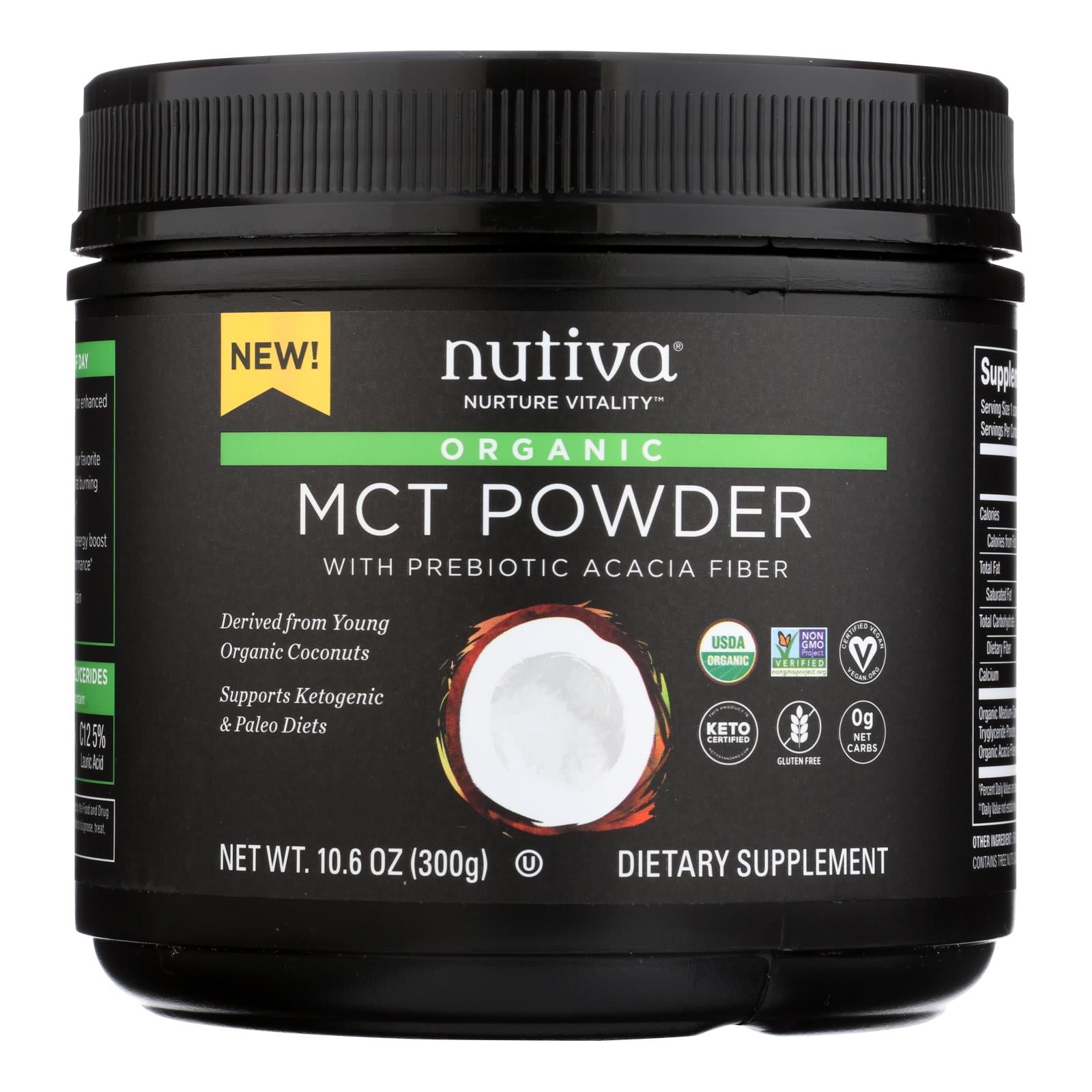 Nutiva - Powder Mct - 1 Each - 10.6 Oz - GreatEagleInc