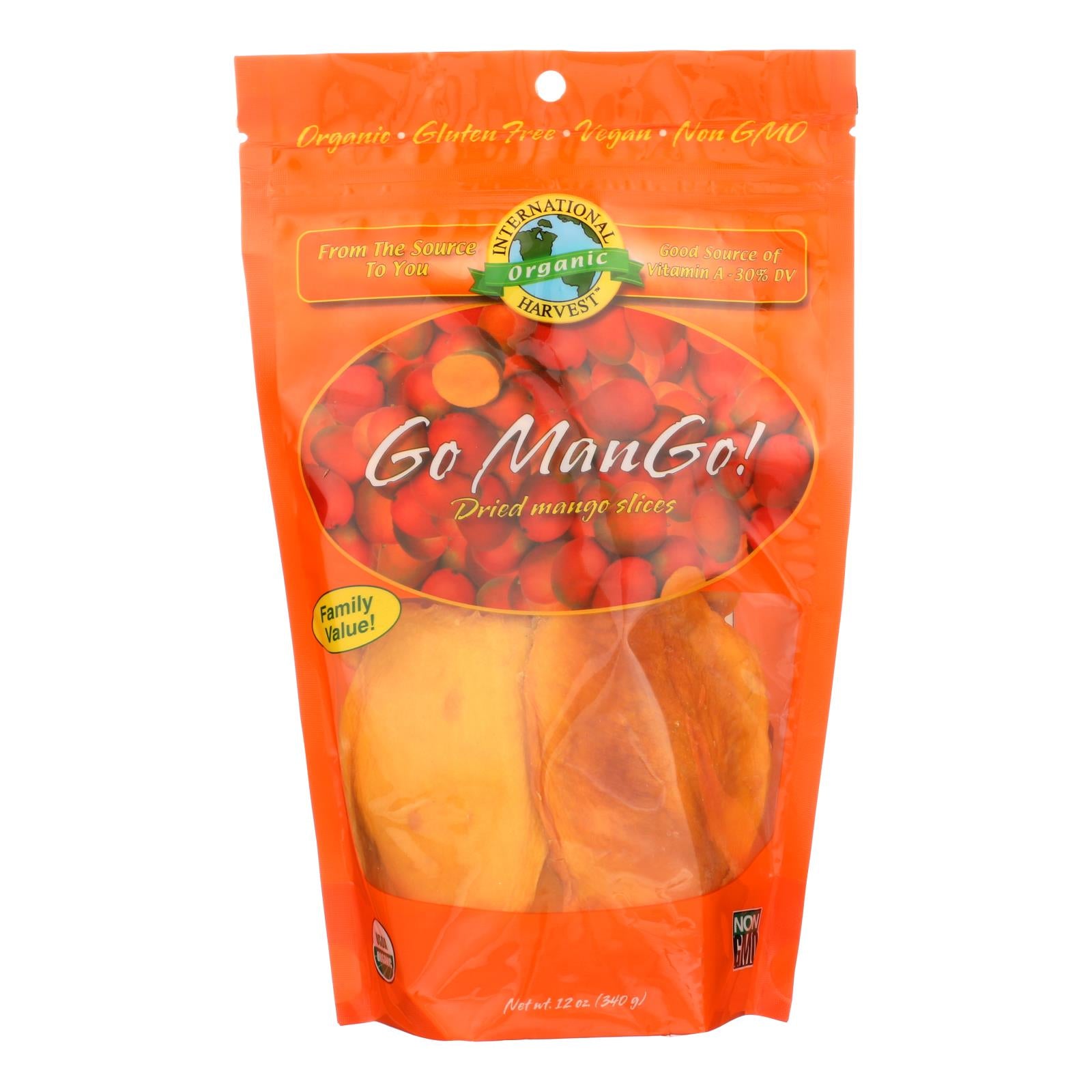 International Harvest Go Mango! Dried Mango Slices  - Case Of 6 - 12 Oz - GreatEagleInc