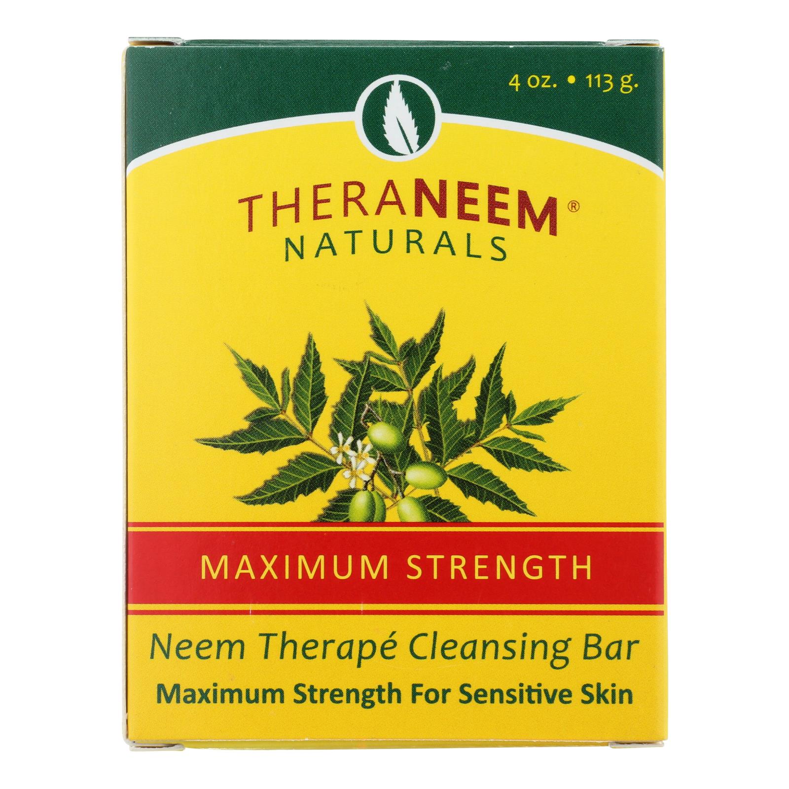 Theraneem Naturals Maximum Strength Neem Therape Cleansing Bar  - Case Of 3 - 4 Oz - GreatEagleInc