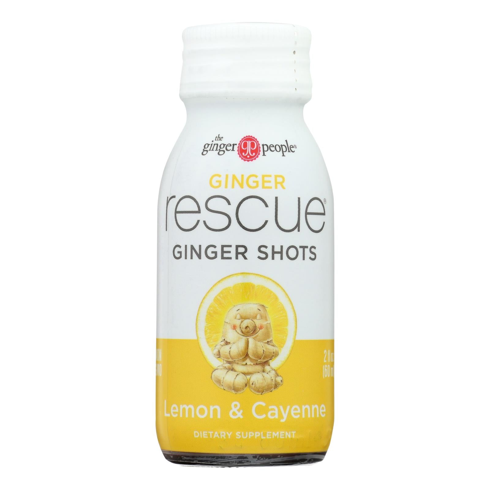 Ginger People - Ginger Shot Rescue Lemon Cynn - Case Of 12 - 2 Fz - GreatEagleInc