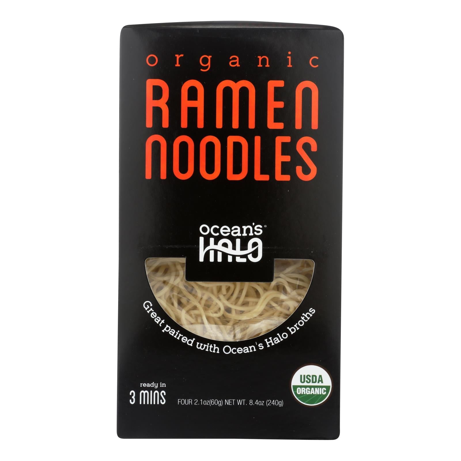 Ocean's Halo Organic Ramen Noodles - Case Of 5 - 8.4 Oz - GreatEagleInc