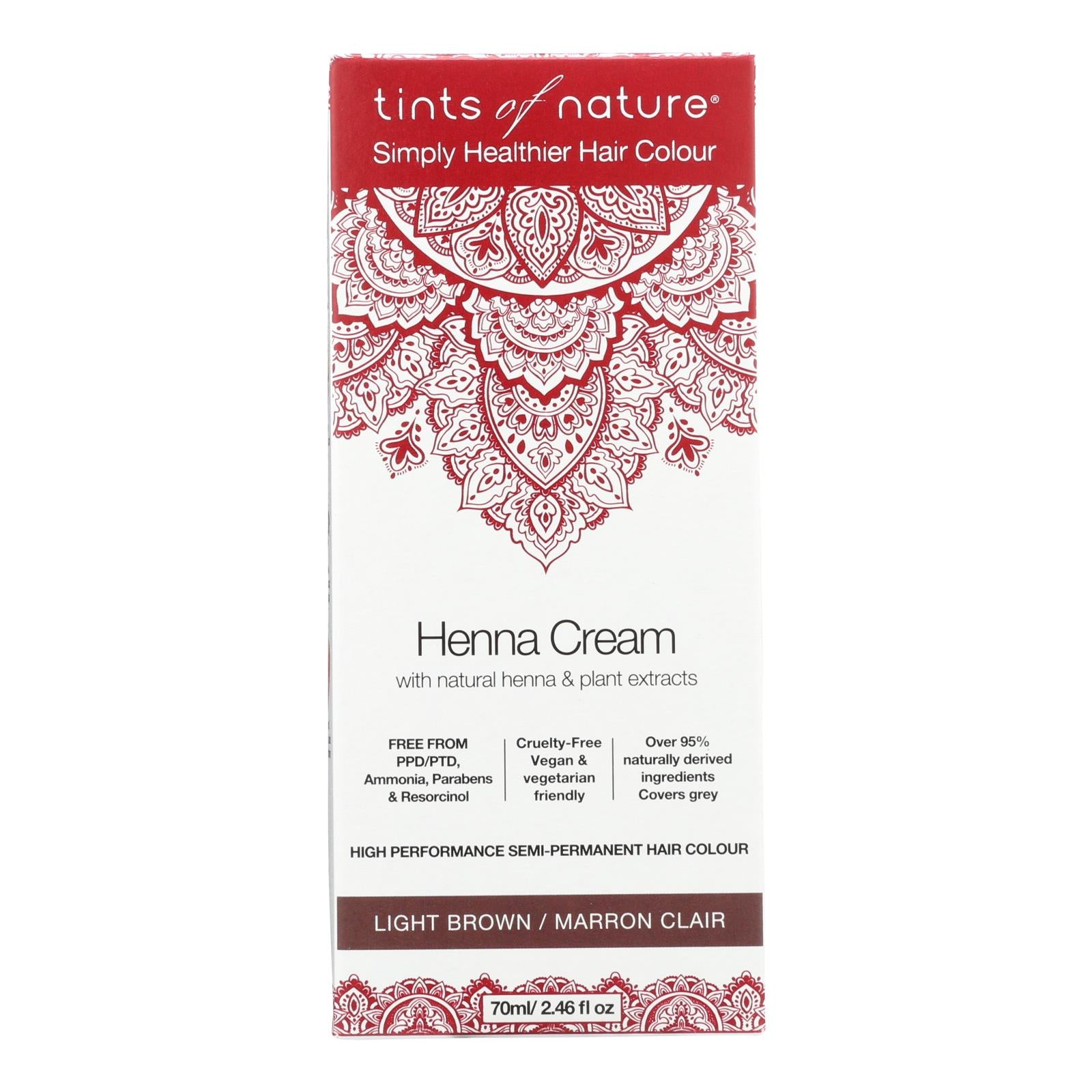 Tints Of Nature - Henna Cream Light Brown - 2.46 Fz - GreatEagleInc