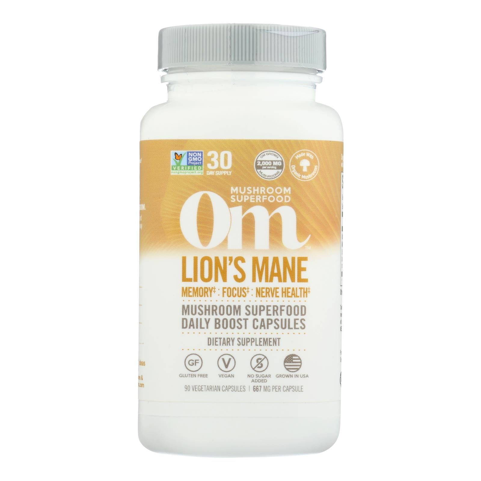 Organic Mushroom Nutrition - Mush Sprfd Lions Mane Cap - 1 Each - 90 Ct - GreatEagleInc