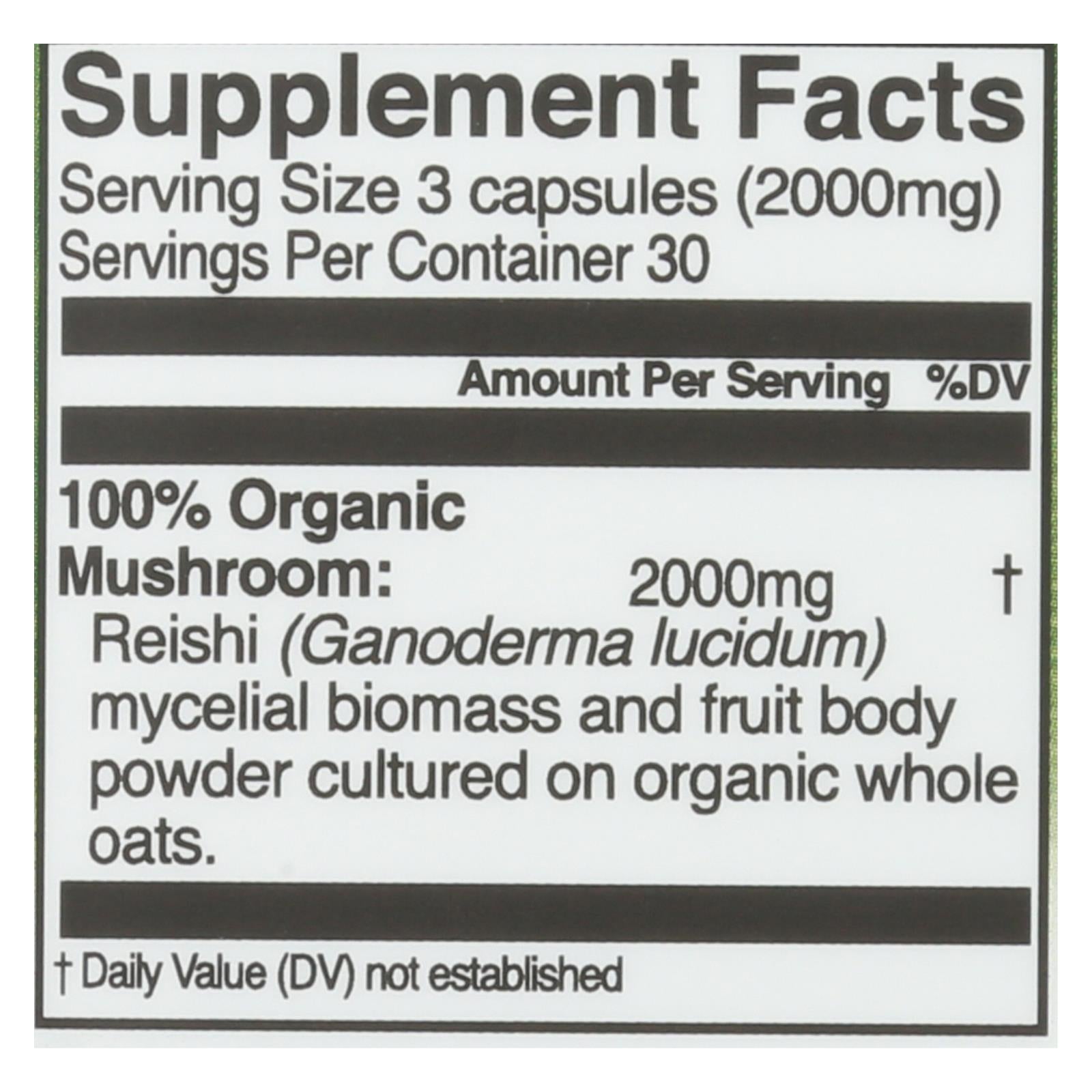 Organic Mushroom Nutrition - Mush Sprfd Reishi Cap - 1 Each - 90 Ct - GreatEagleInc