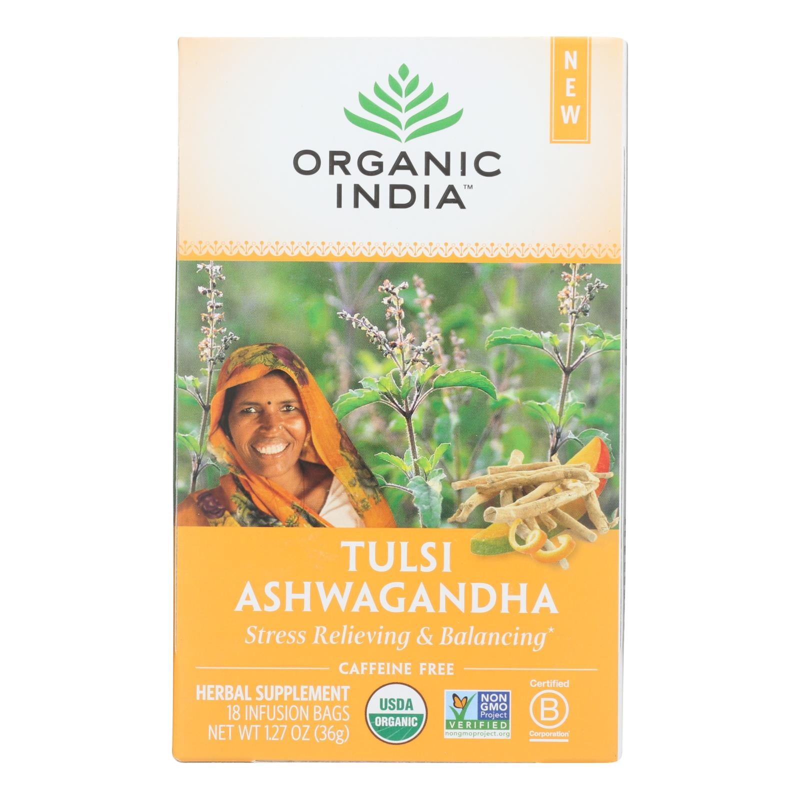 Organic India - Tulsi Ashwagandha - Case Of 6 - 18 Ct - GreatEagleInc