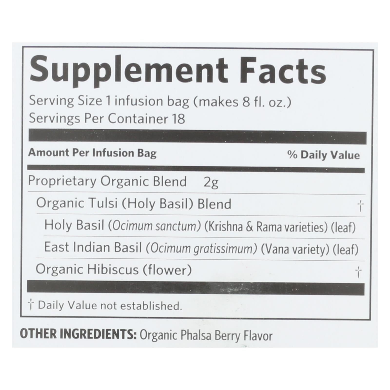 Organic India - Tulsi Hibiscus - Case Of 6 - 18 Ct - GreatEagleInc