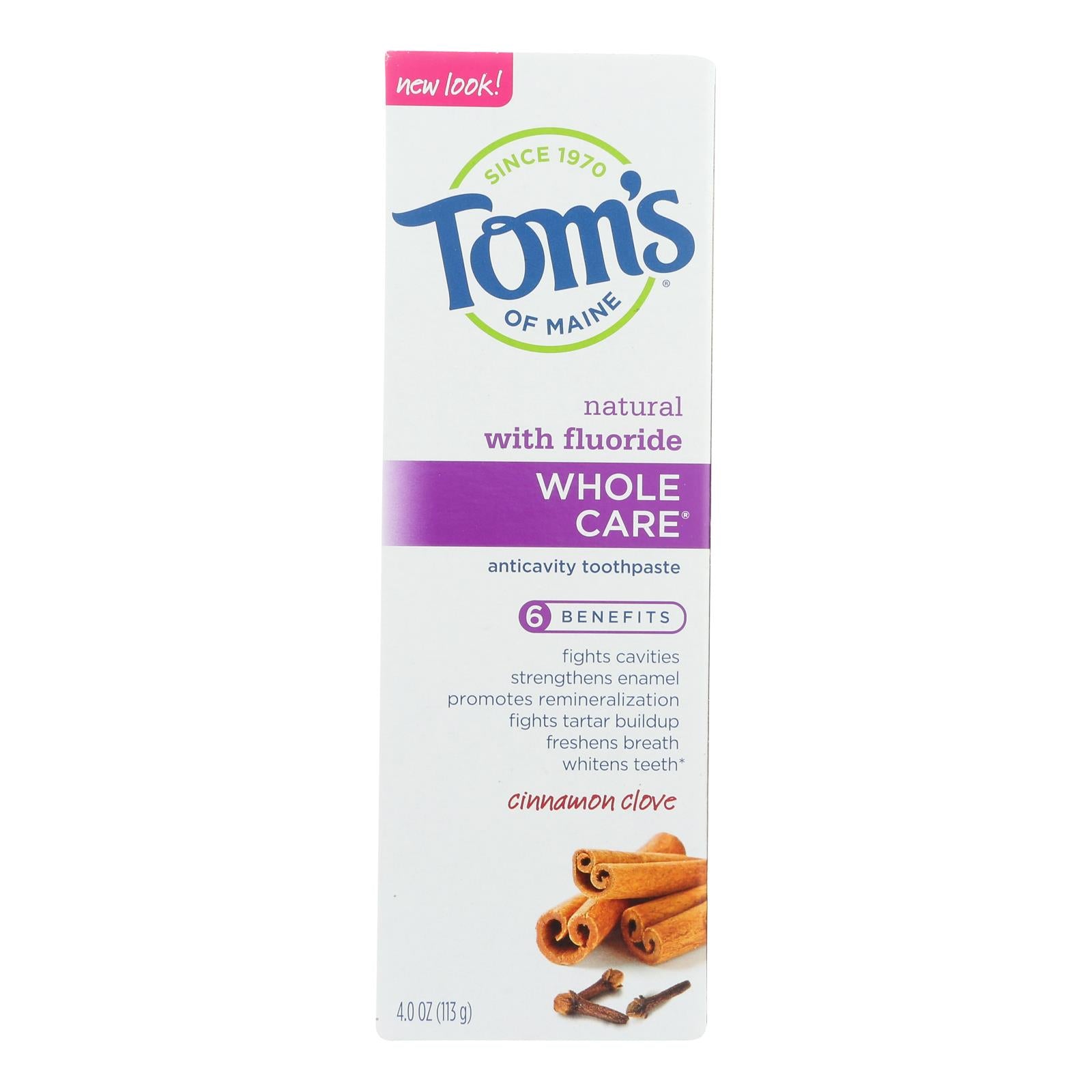 Tom's Of Maine - Tp Whole Care Cinnamn Clove - Case Of 6 - 4 Oz - GreatEagleInc
