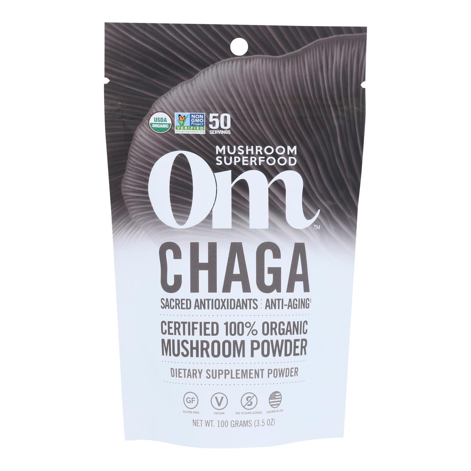 Om - Chaga Organic Powder 100grm - 1 Each - 3.5 Oz - GreatEagleInc